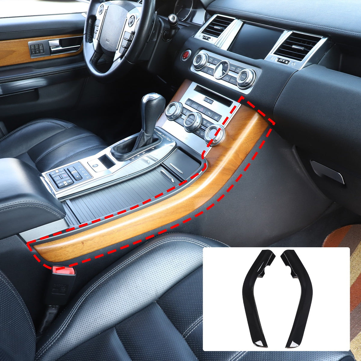 Piano Black Center Console Side Trim For LR Range Rover Sport L320 2010-2013 US 17
