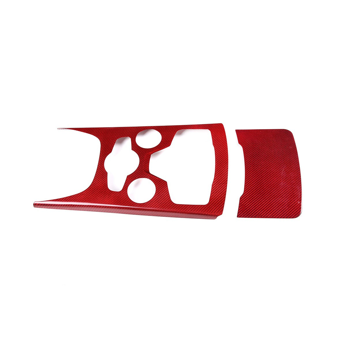 Red Real Carbon Fiber Large Gear Shift Panel Trim For Alfa Romeo Stelvio 2020-23 11