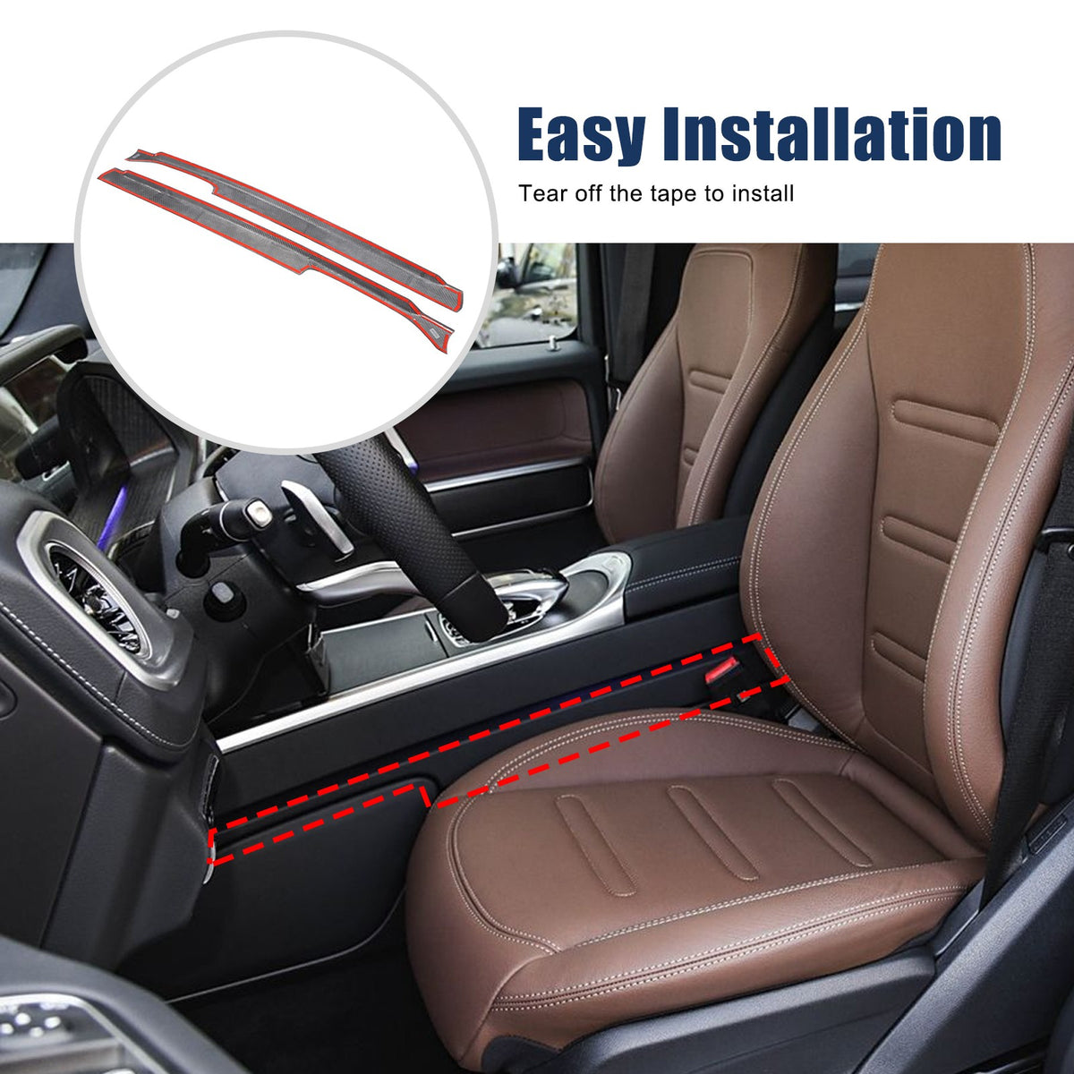 Real Carbon Fiber Center Gear Shift Side Trim For Benz G-Class W463 2019-24 17