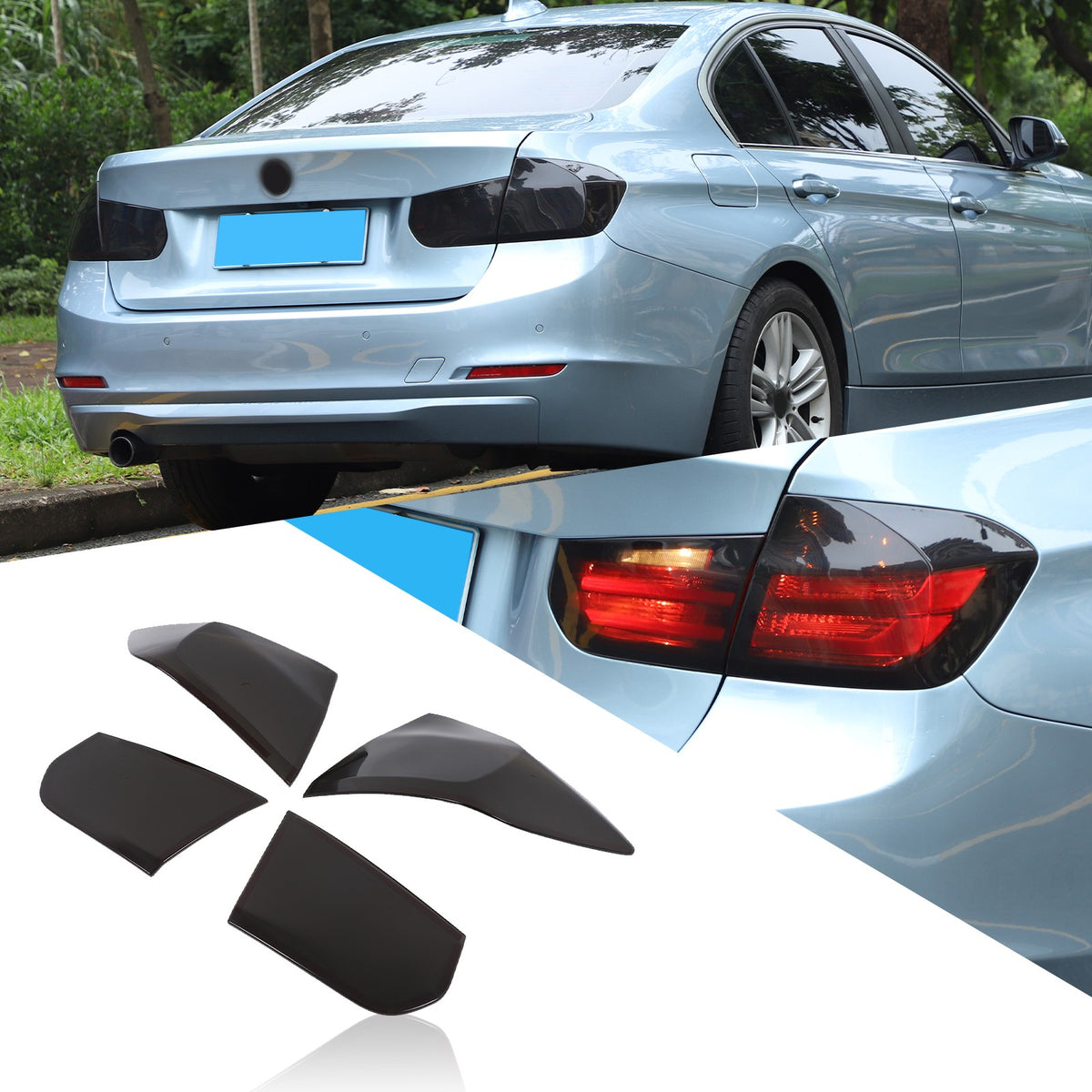 Smoked Black Rear Tail Light Cover Trim For BMW 3 Series F30 F35 /BMW M3 F80 19
