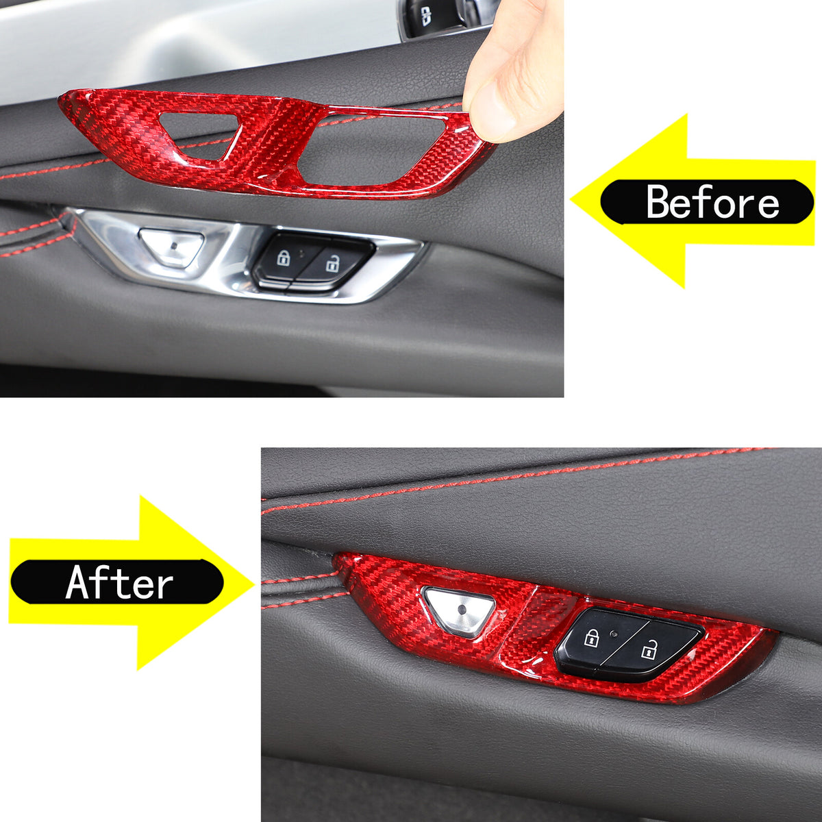 Red Real Carbon Fiber Full Interior Set Decor Trim Kit for Corvette C8 20-25 - Styles 6-10 8