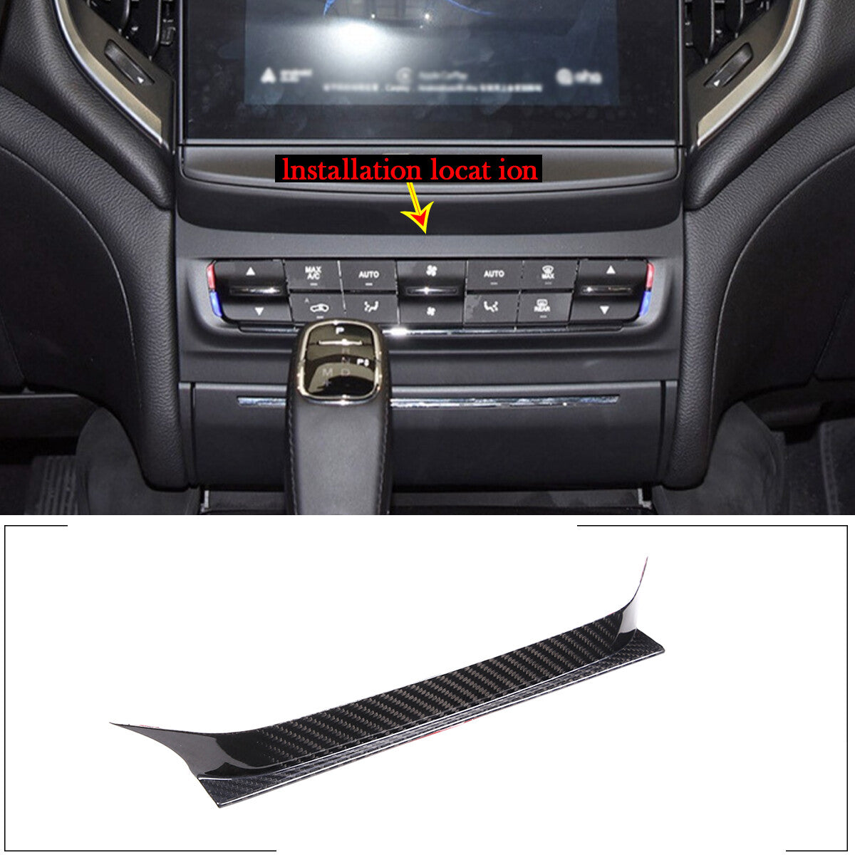 Carbon Fiber Air Condition Switch Panel Upper Trim For Maserati Ghibli 2014-15 9