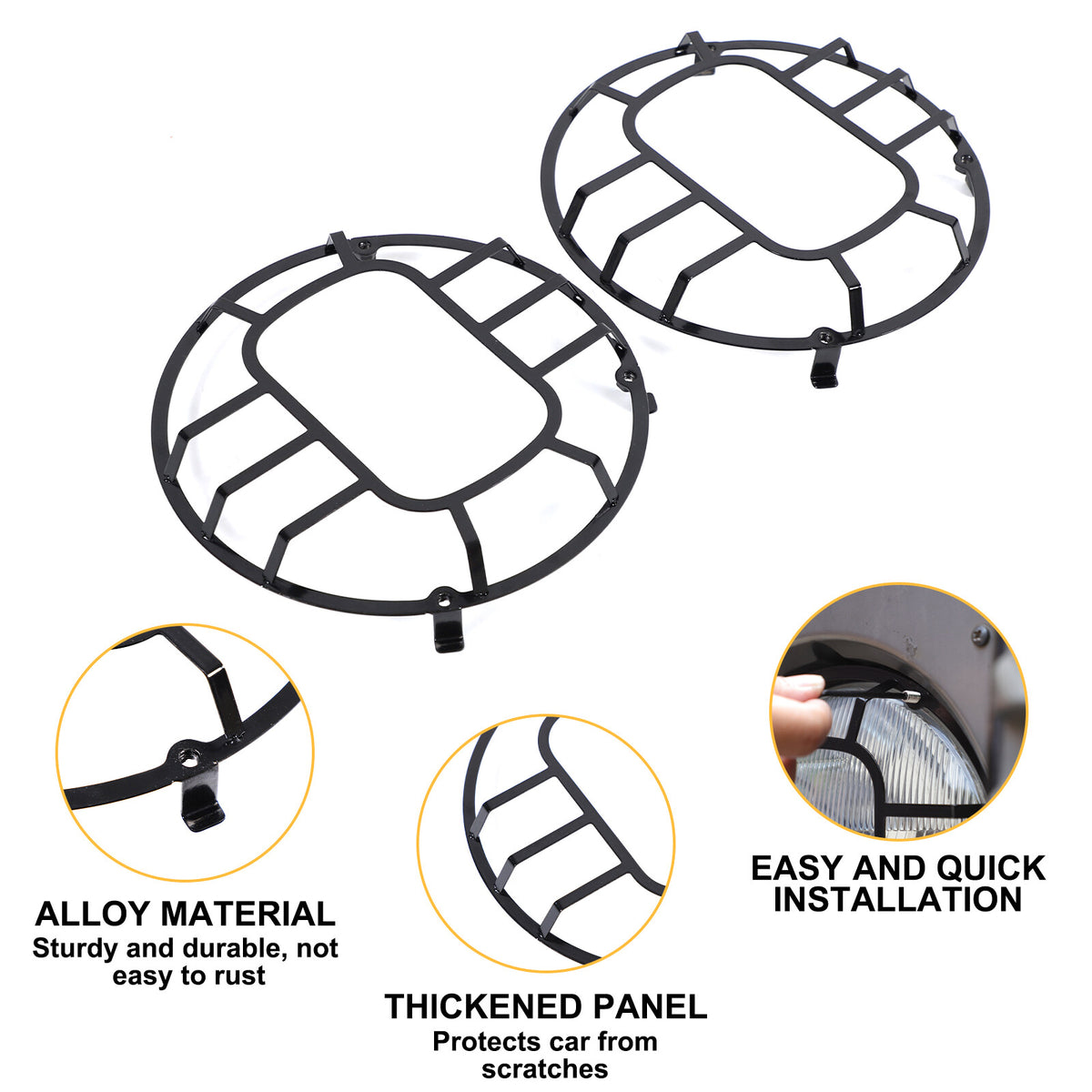Front Lamp Headlight Cover Guard Net Trim For Land Rover Defender L316 2004-19 18