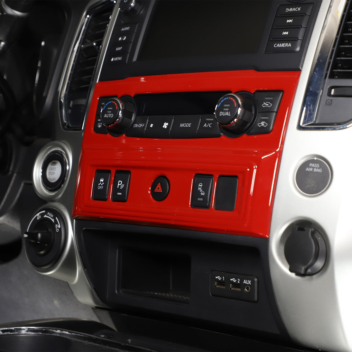 11PCS Red ABS Dashboard Center Console Trim Cover Set for Nissan Titan 2016-23 18