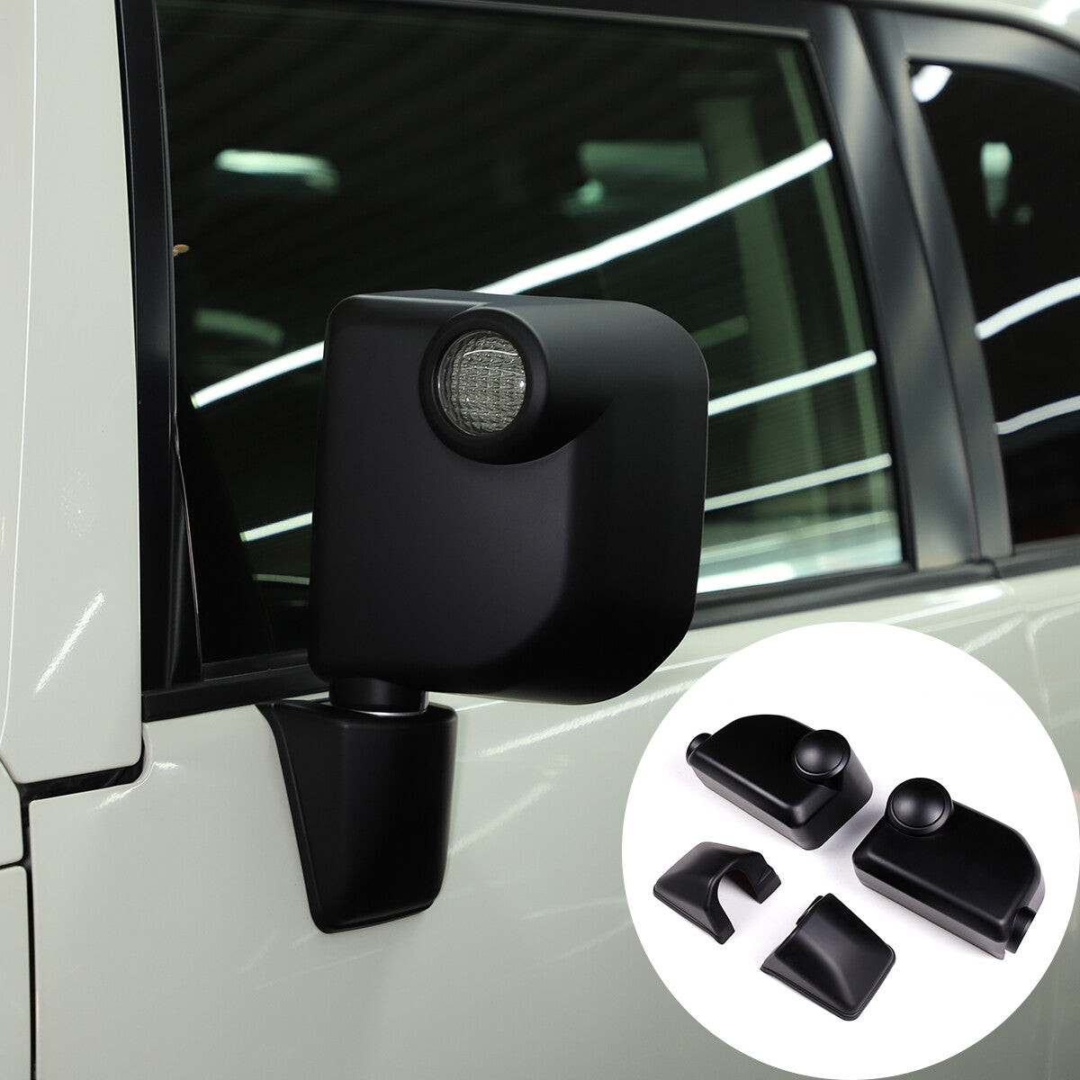 Matte Black Outer Rear View Mirror Cover Trim For Toyota FJ Cruiser 2007-2021 1