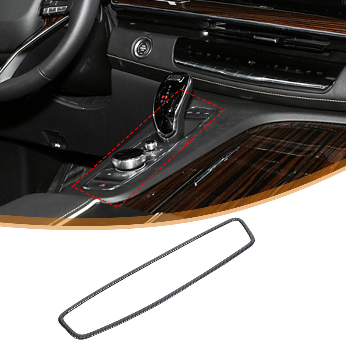 Carbon Fiber ABS Center Console Gear Trim Set For Cadillac Escalade 21-23 US 2