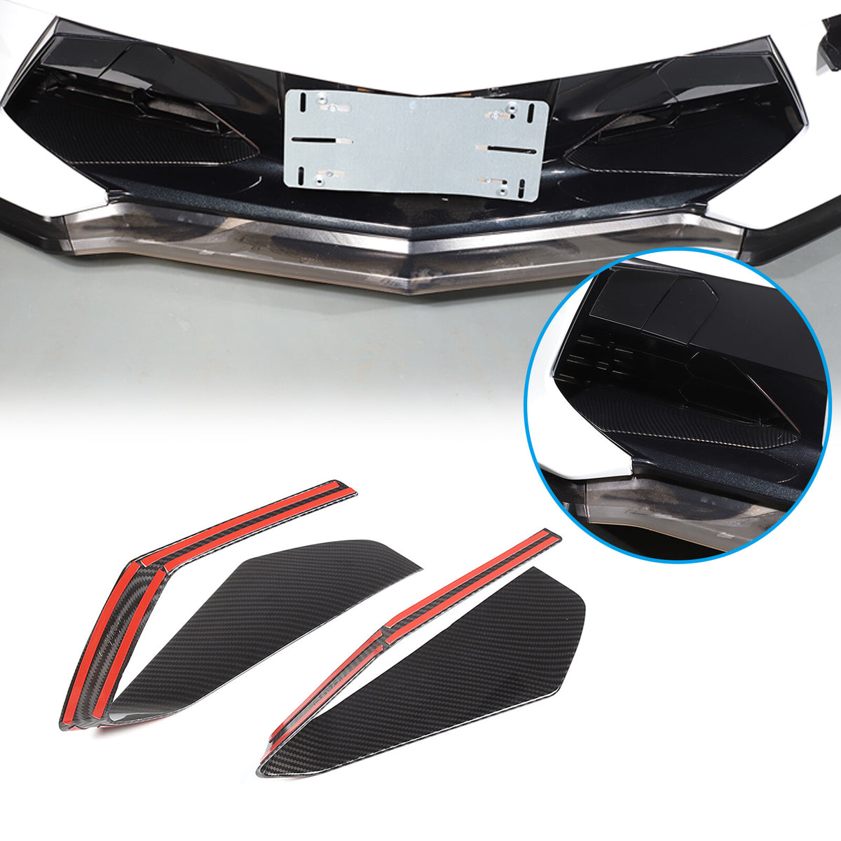 ABS Carbon Front Side Air Intake Vent Grille Cover Trim For Corvette C8 20+ 1