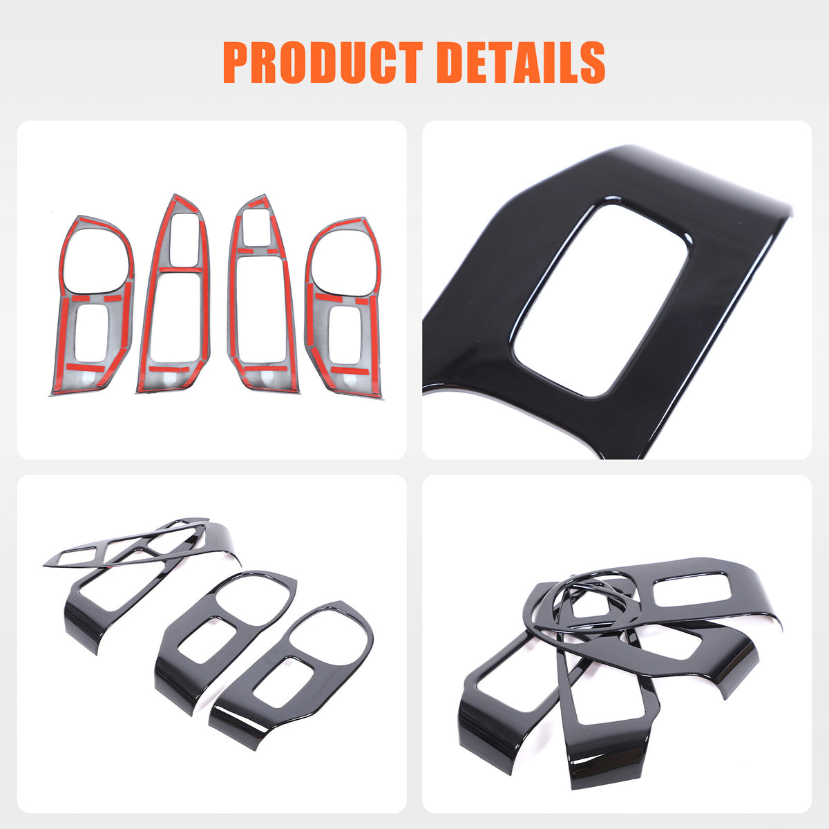 Glossy Black Window Lift Switch Button Trim Frame For Honda Pilot 2003-2008 21