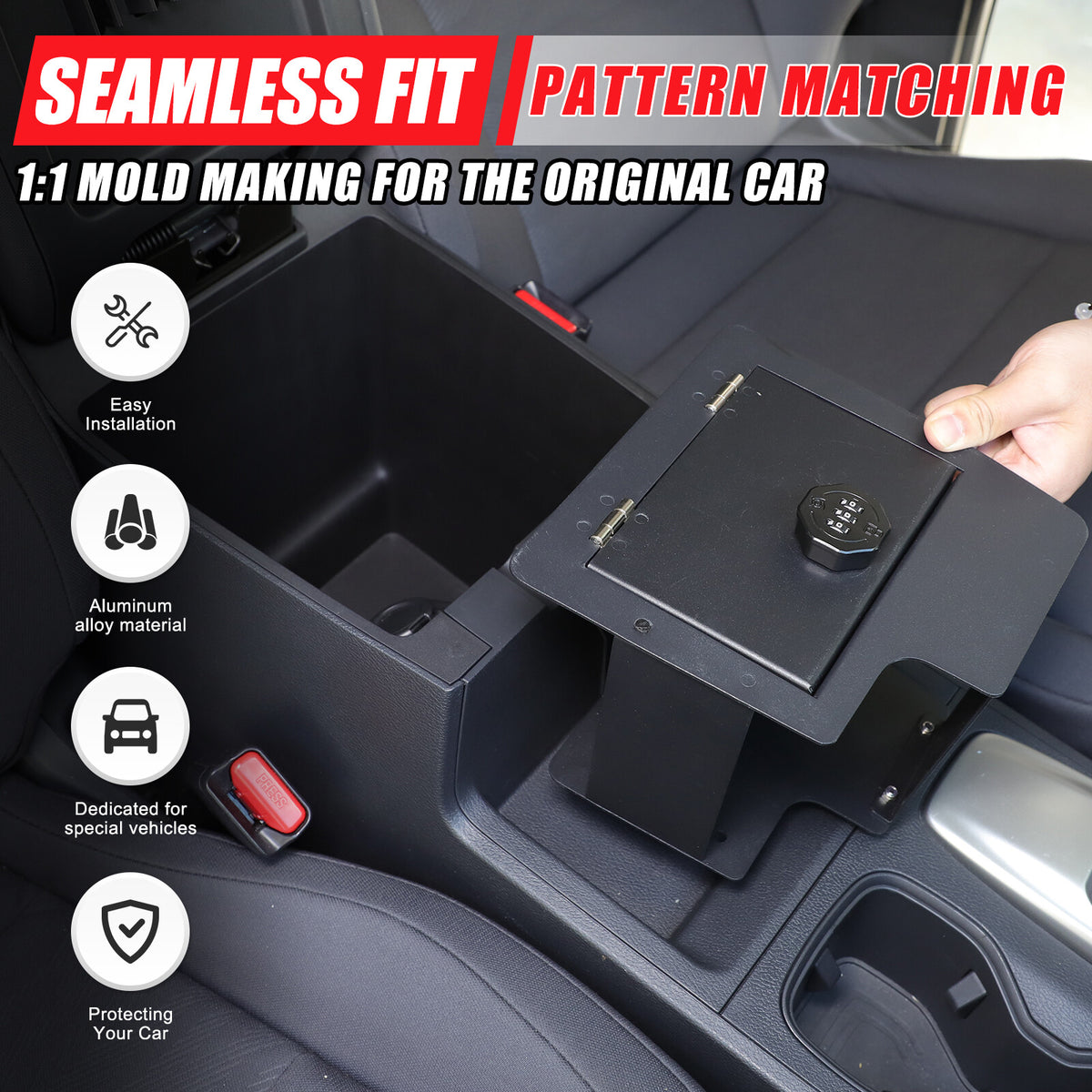 Center Console Safe GUN Storage Lock Box W/ TRAY For Nissan Frontier 2022+ 20