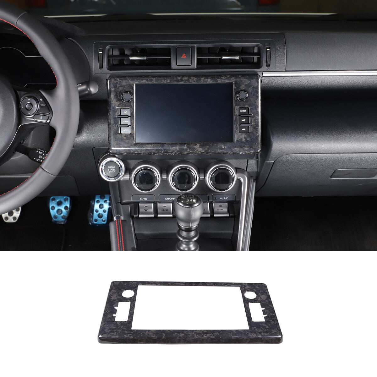 Forged Console GPS Navigation Panel Cover Trim For Toyota 86/Subaru BRZ 2022 1