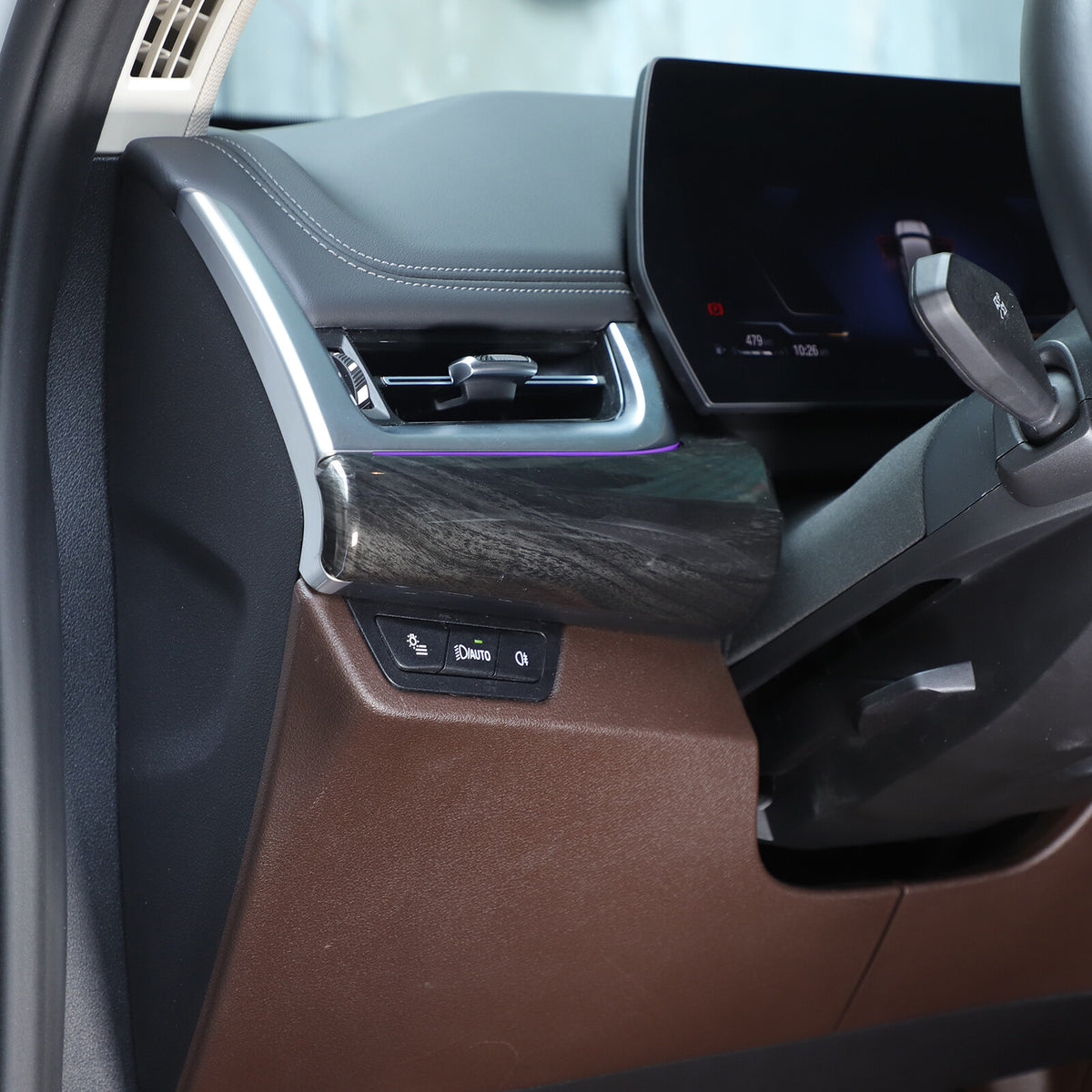 Black Grain Center Console Dashboard Cover Trim for BMW X1 U11 2023-2025 US 15