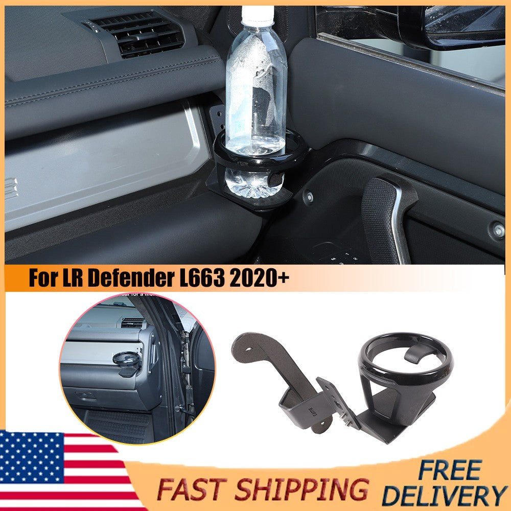 Black Ring Passenger Side Cup Holder Bracket For LR Defender L663 2020+ US 1