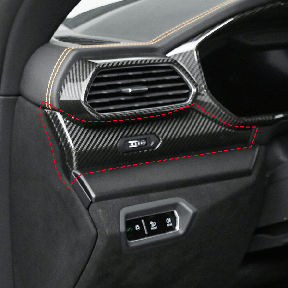 Matte Real Dry Carbon Fiber Center Console Panel Trim For Lamborghini URUS 18-23 4