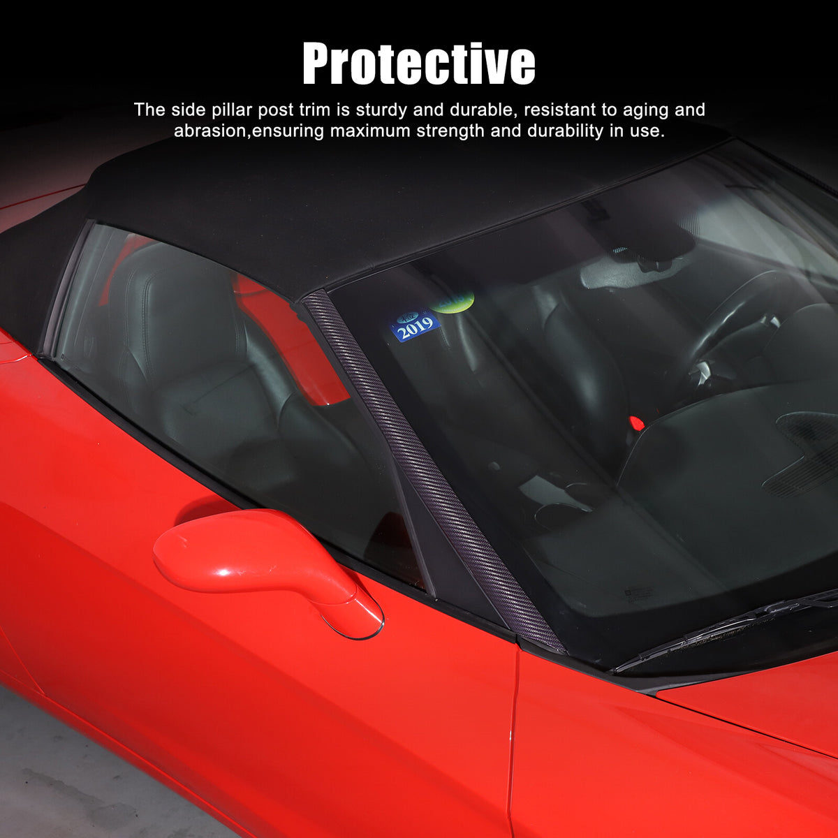 Purple Real Carbon Fiber Window Triangle A-Pillar Cover For Corvette C6 2005-13 17