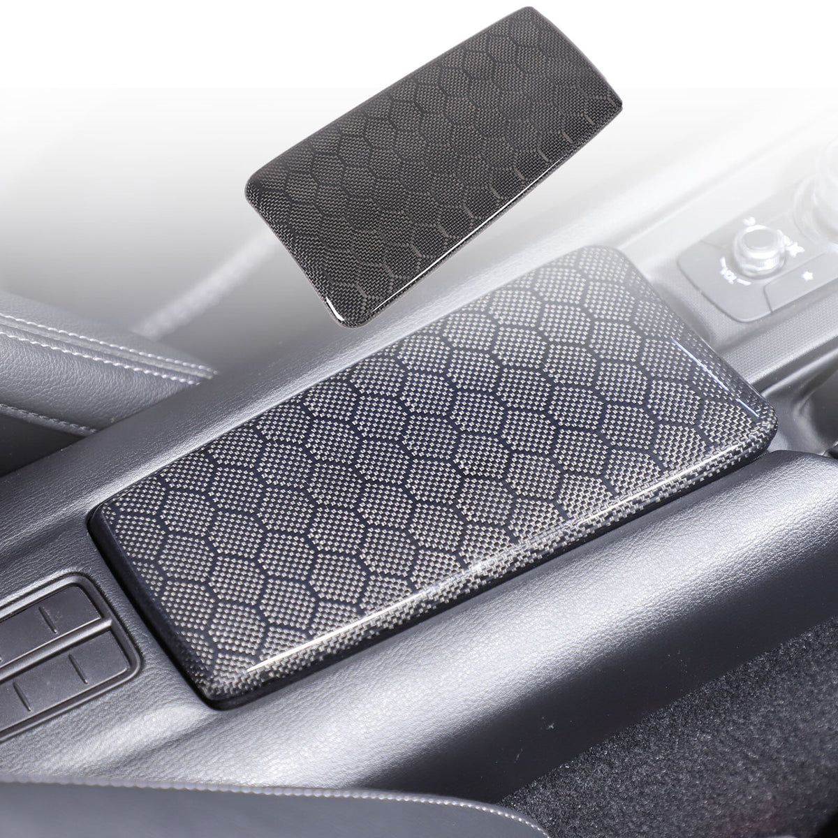 Real Honeycomb Carbon Fiber Center Armrest Box Cover Trim For Mazda MX-5 2016+ 16