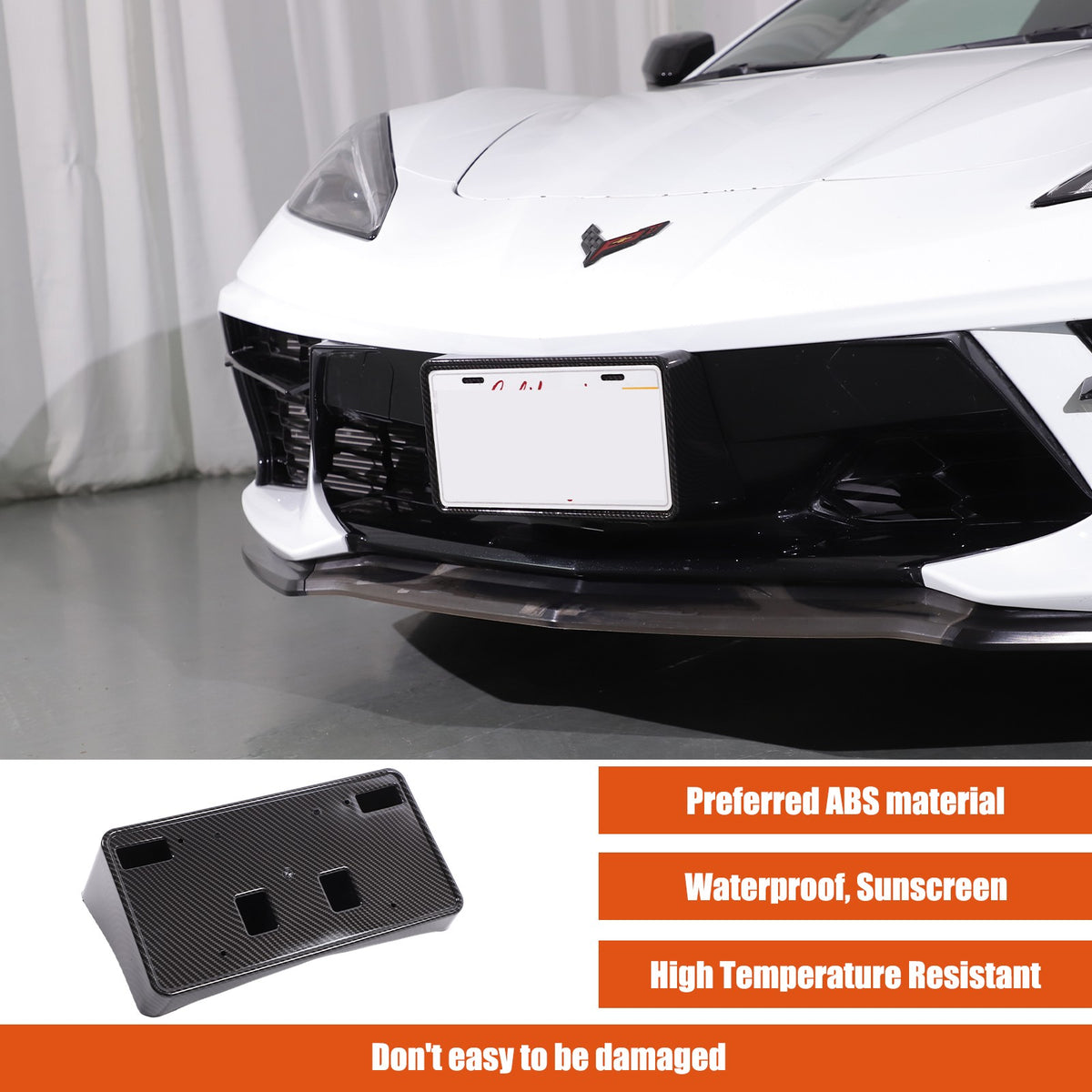 Carbon Fiber ABS Front License Plate Bracket For Corvette C8 2020+ OE: 86801045 16
