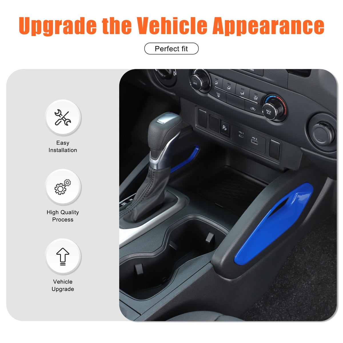 ABS Blue Center Console Side Armrest Frame Trim For Nissan Frontier 2022+ US 9