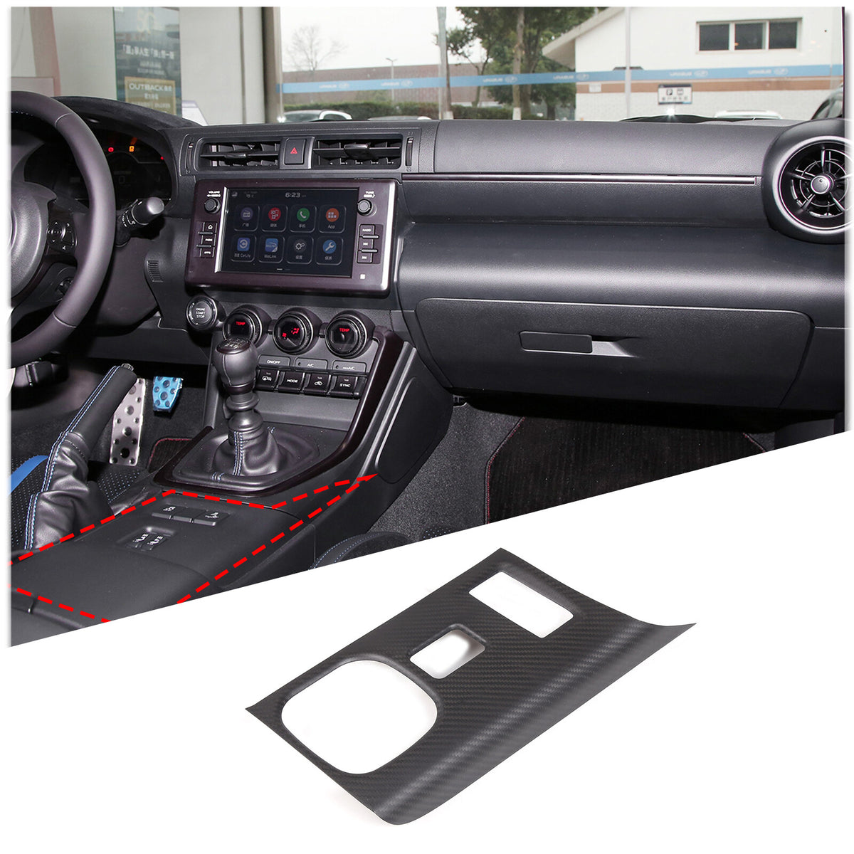 Matte Carbon Fiber Automatic Seat Heat Switch Panel Cover Trim for GR86/BRZ 22+ 2