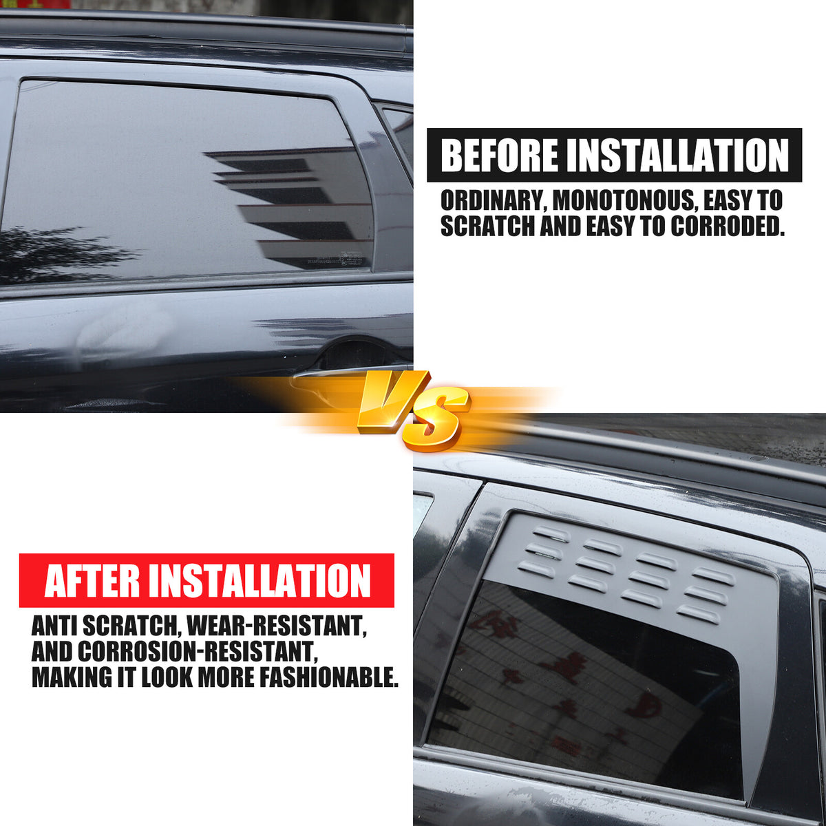 Alloy Rear Window Louver Shutter Cover Trim For Mitsubishi Outlander Sport 11-18 14