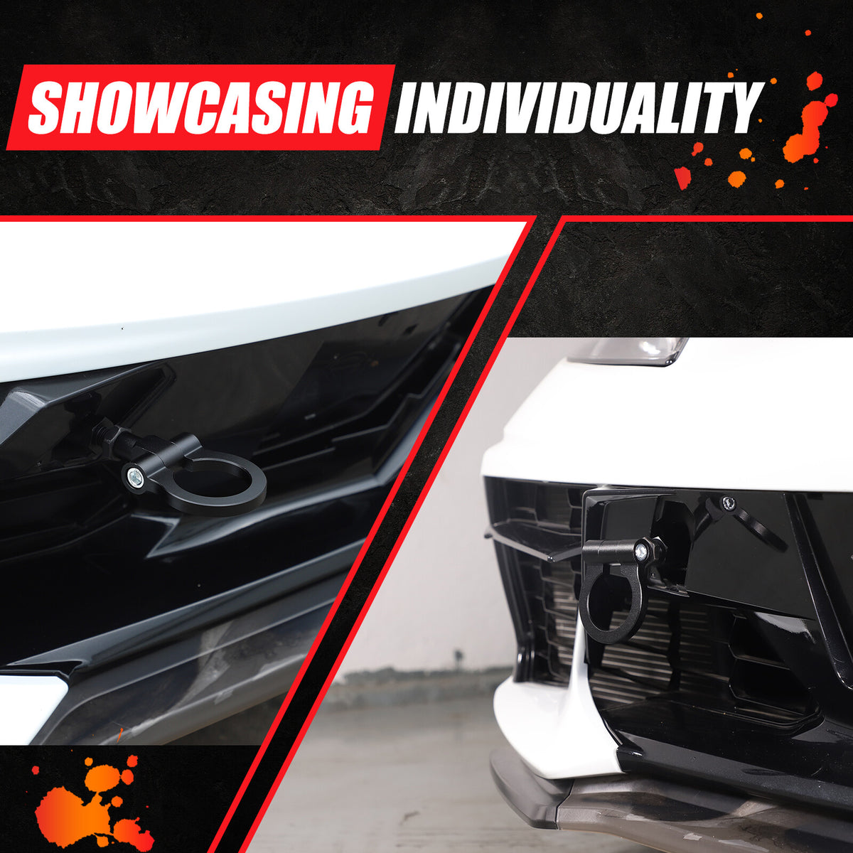Black Aluminum Front & Rear Bumper Track Racing Tow Hook Trailer For Corvette C8 10