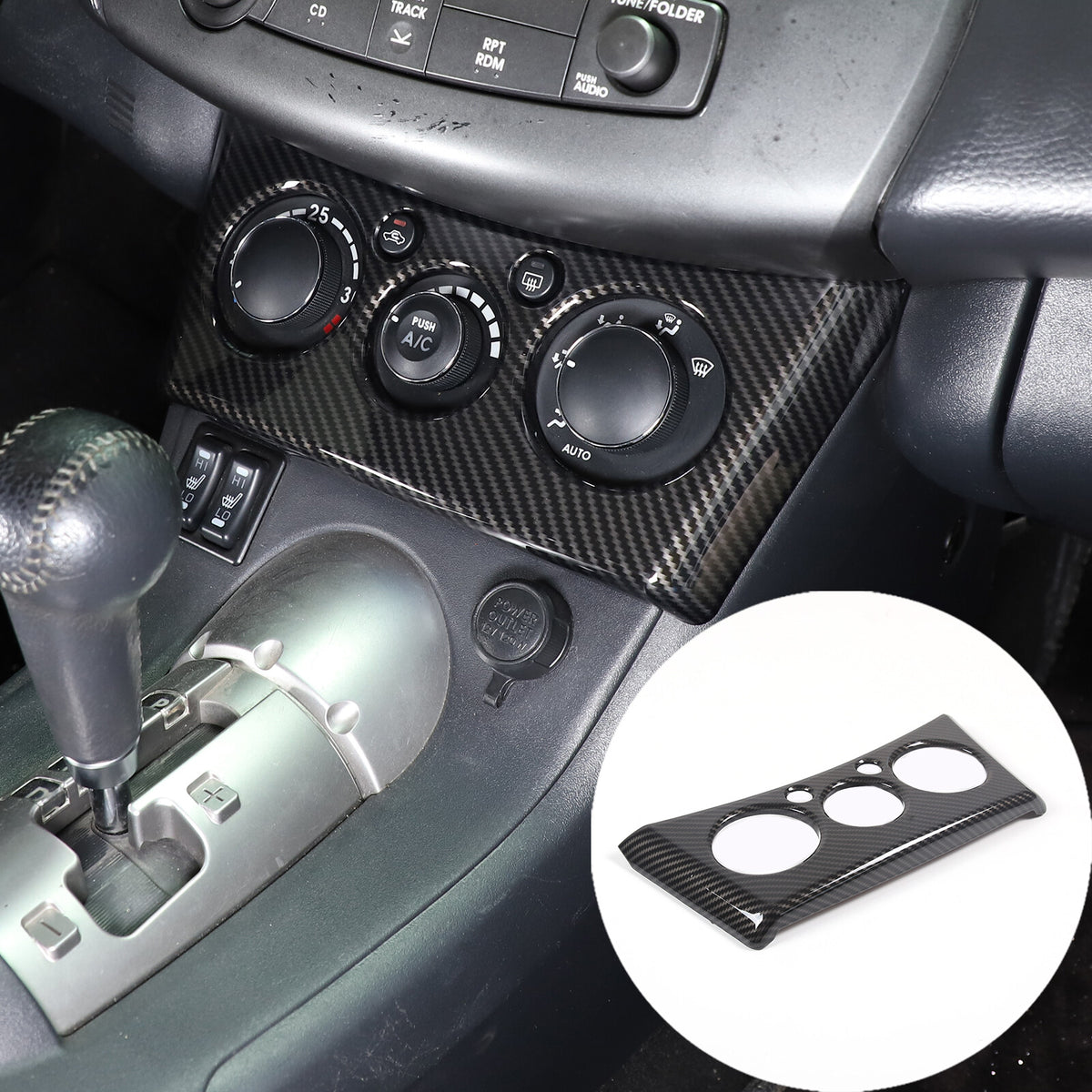 6pcs Carbon fiber ABS Interior Center Trim Cover For Mitsubishi ECLIPSE 2006-11 7