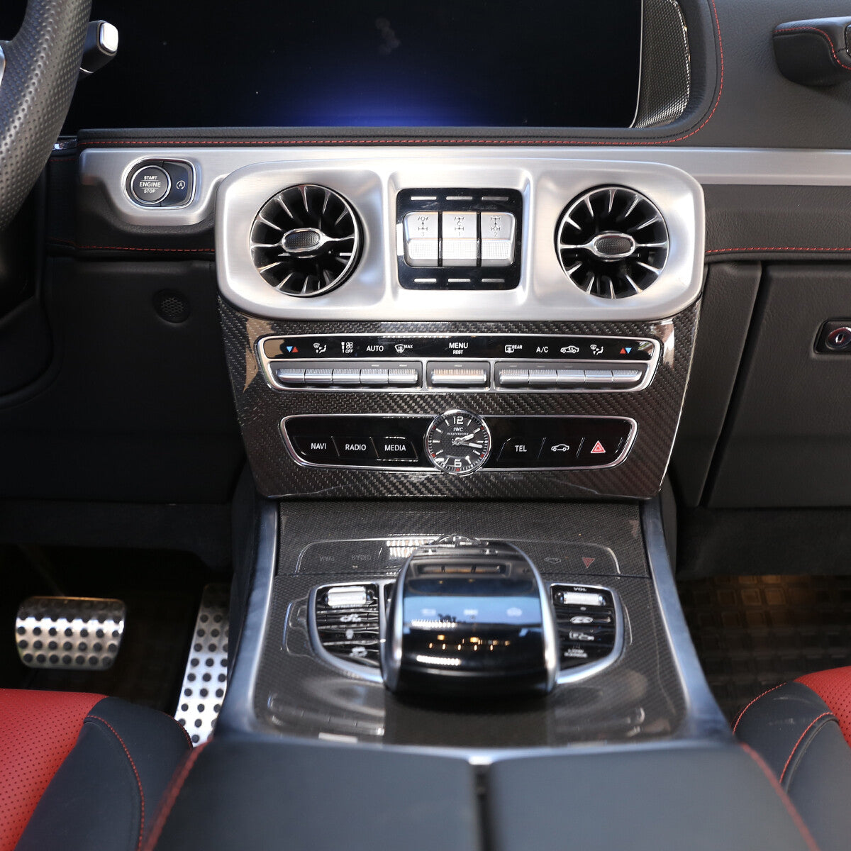Carbon Fiber Center Console Mode Frame Trim Cover For Benz G Class W463 2019-20 9