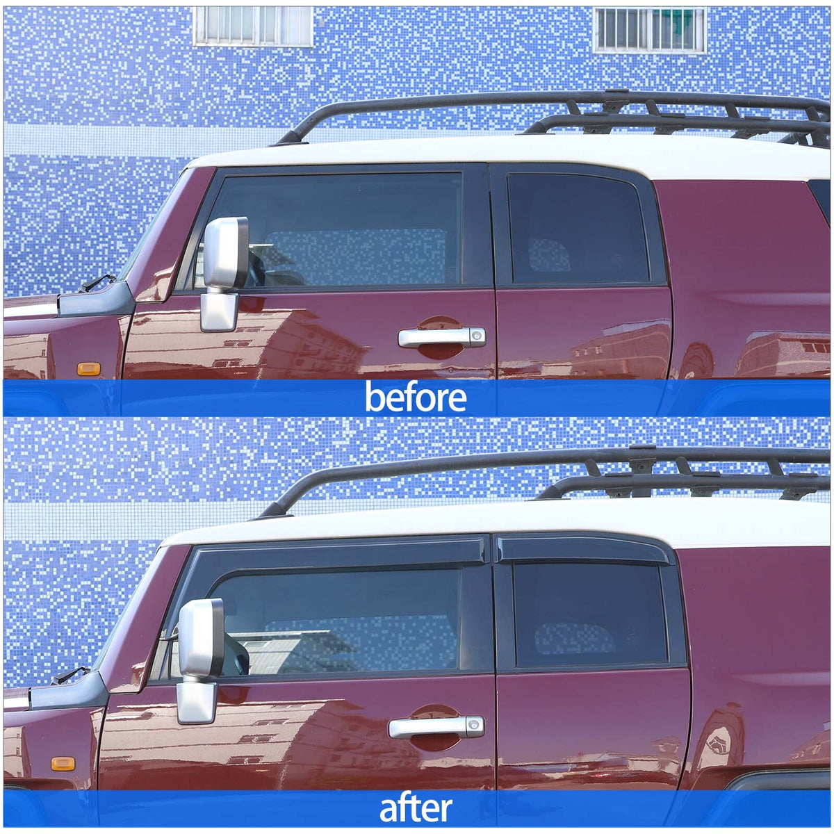 4PCS Weather Shields window visor Sun Visors For Toyot-a FJ CRUISER 2007-2021 2