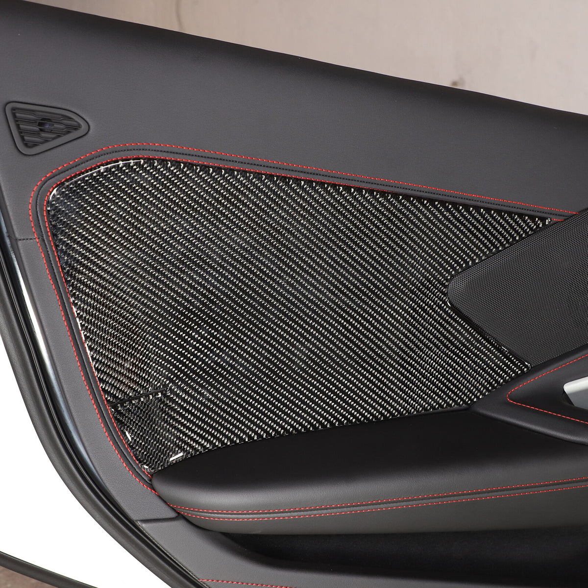 Carbon fiber Interior Door Large Panel Sticker Trim For Corvette C8 2020-2026 US 6