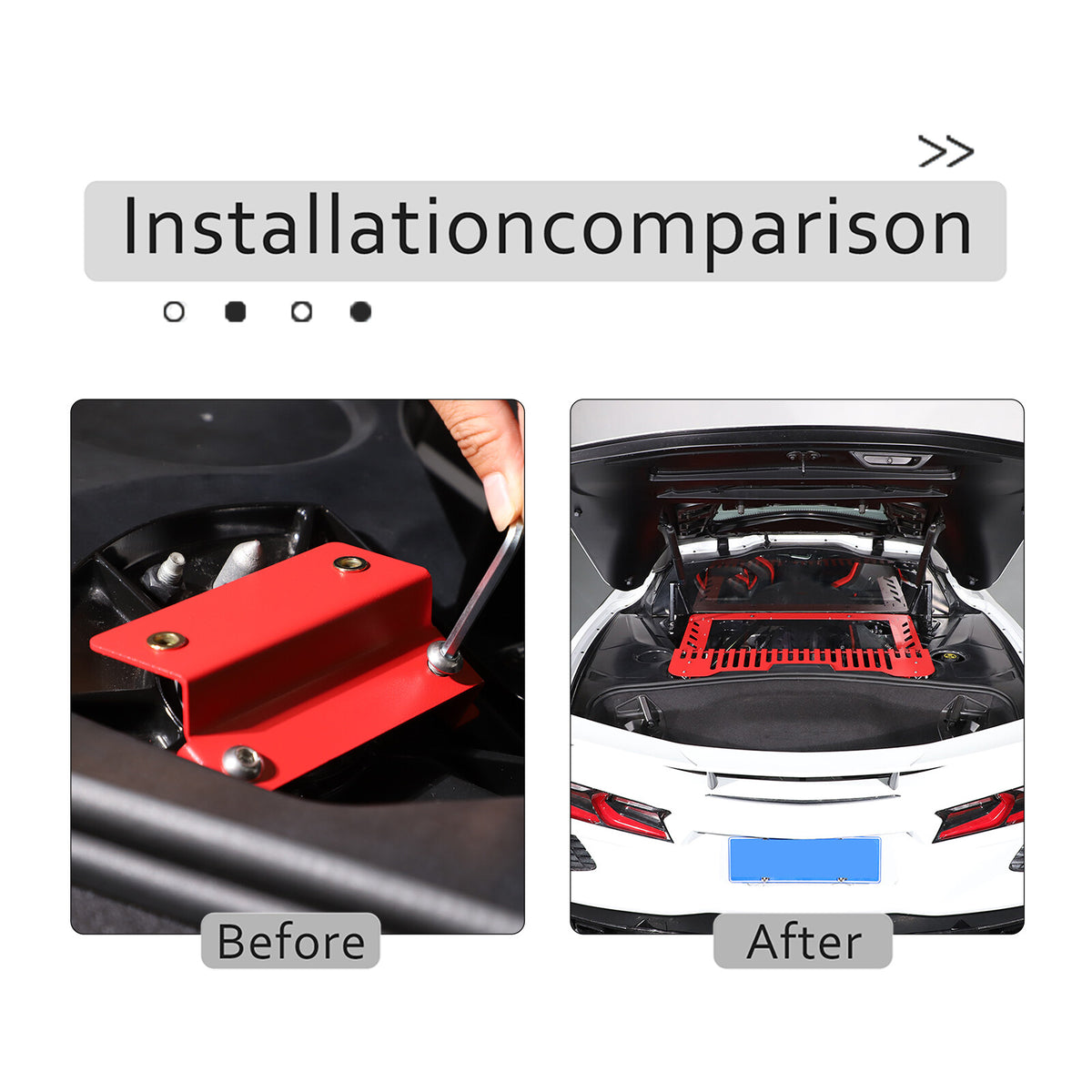 Red Alloy Engine Bay Panel Cover Trim Fit For Corvette C8 2020-26 4