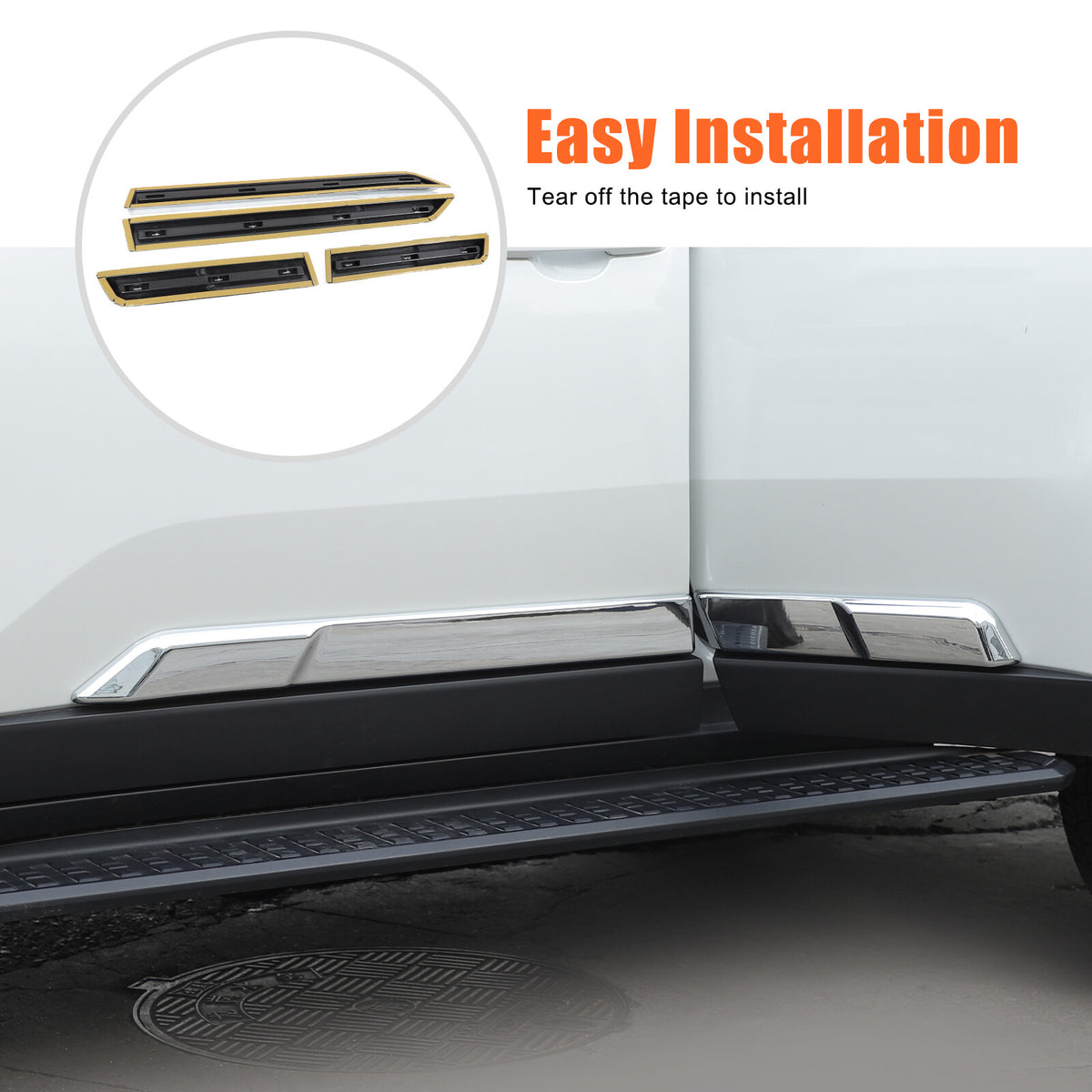 Silver Body Side Door Mouldings Cover Trim For Toyota Land Cruiser LC250 24+ 13