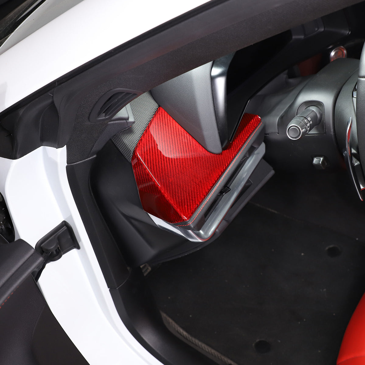 Red Real Carbon Fiber Full Interior Set Decor Trim Kit for Corvette C8 20-25 - Styles 26-30 56
