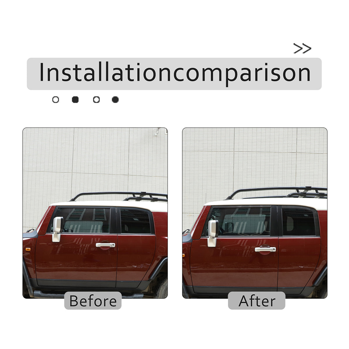 Carbon Fiber Top Window Accent Line Trim Strip For Toyota FJ Cruiser 2007-2021 3