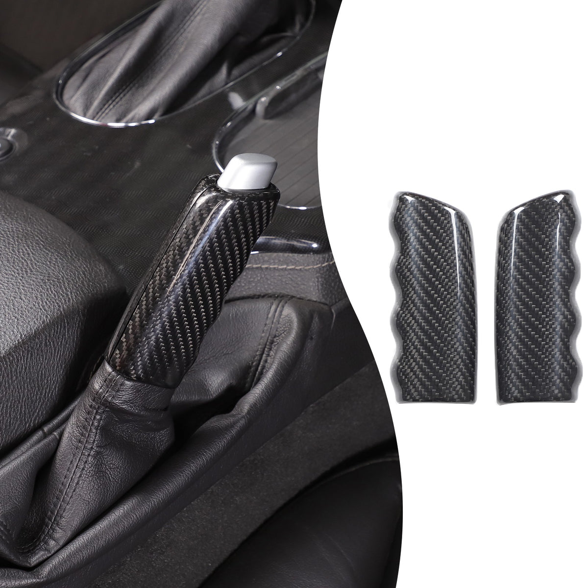 Real Dry Carbon Fiber Handbrake Lever Cover Trim For Corvette C6 2005-2013 19