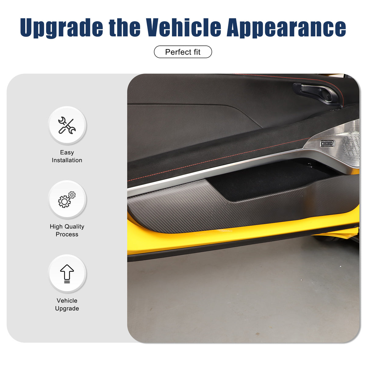 Matte Real Carbon fiber Interior Door Anti-Kick Trim Cover For Lotus EMIRA 22-25 12