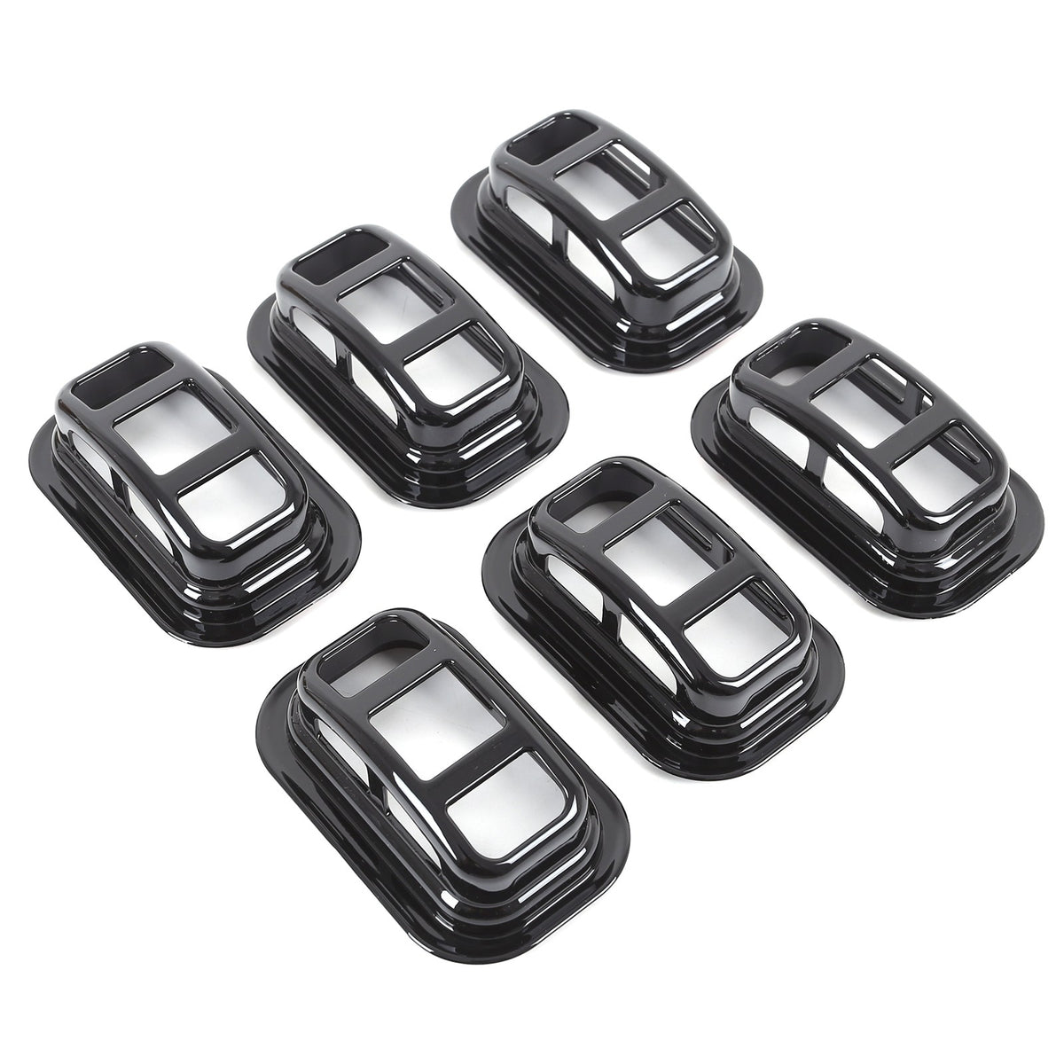 Piano Black Front & Rear Roof Light Guard Cover Trim Set For Hummer H2 03-09 US 20