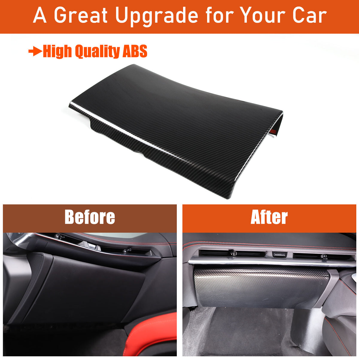 ABS Carbon Fiber Co-pilot Storage Glove Box Cover Trim For C8 Corvette 2020-2026 13