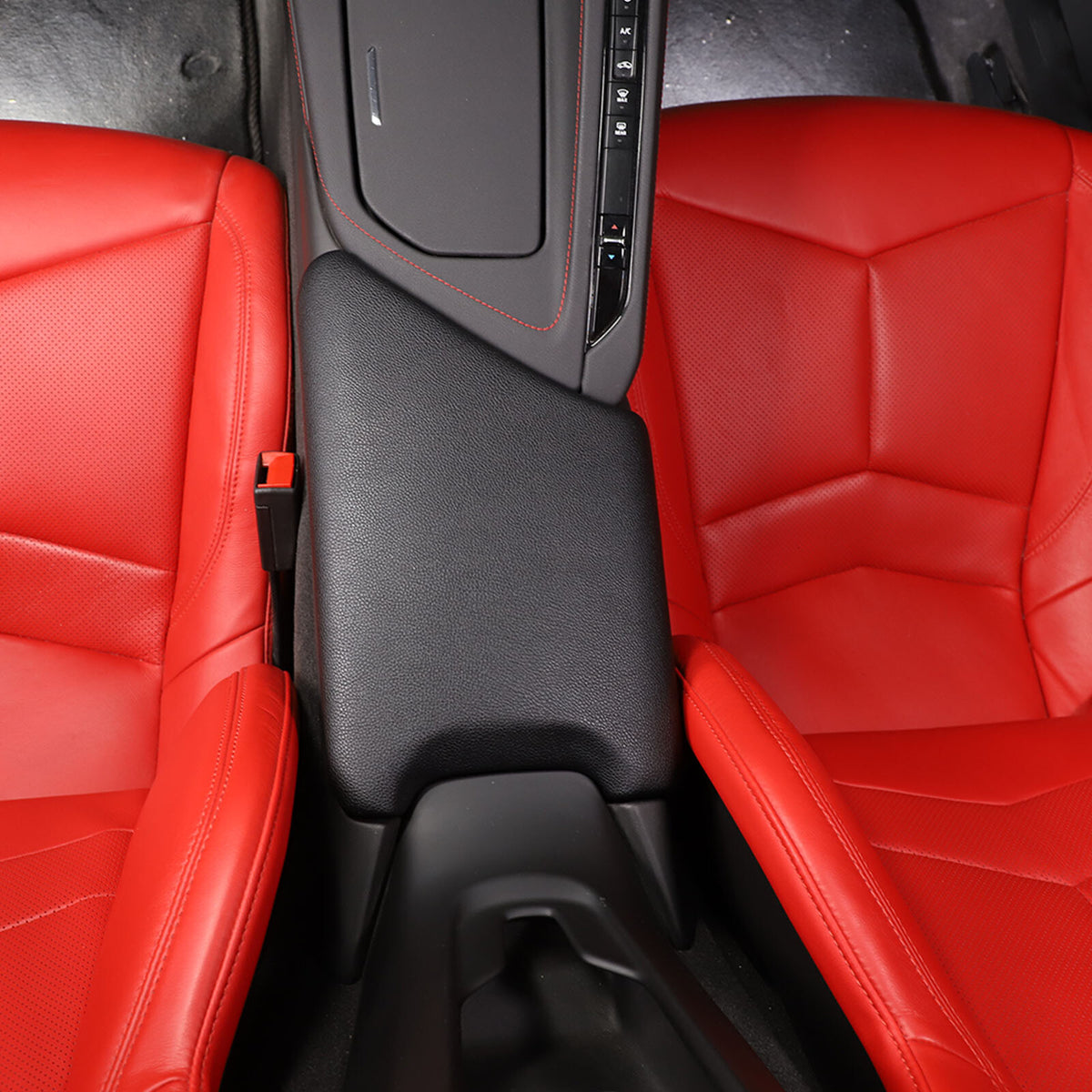 ABS & PU Leather Center Console Armrest Box Cover For Corvette C8 2020-26 US 5