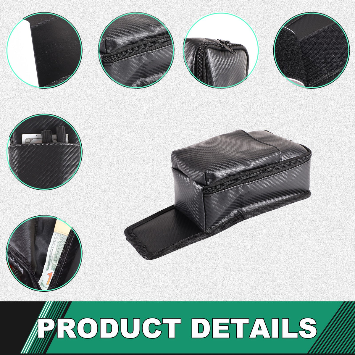 Carbon Fiber Pattern Rear Seat Center Storage Bag For Corvette C8 2020+ 11