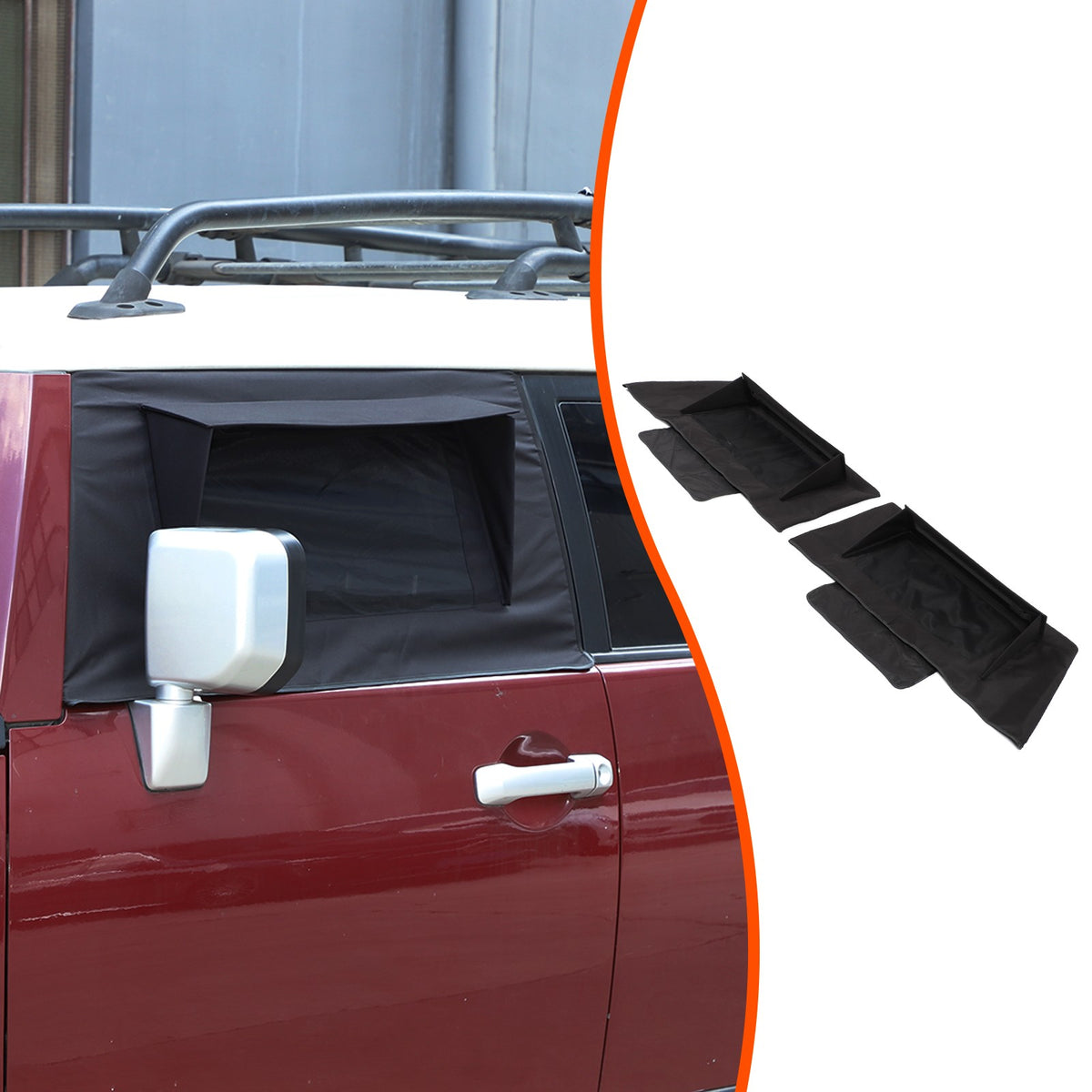 Front Door Window Sun Shade Cover For Toyota FJ Cruiser 2007-2021 12
