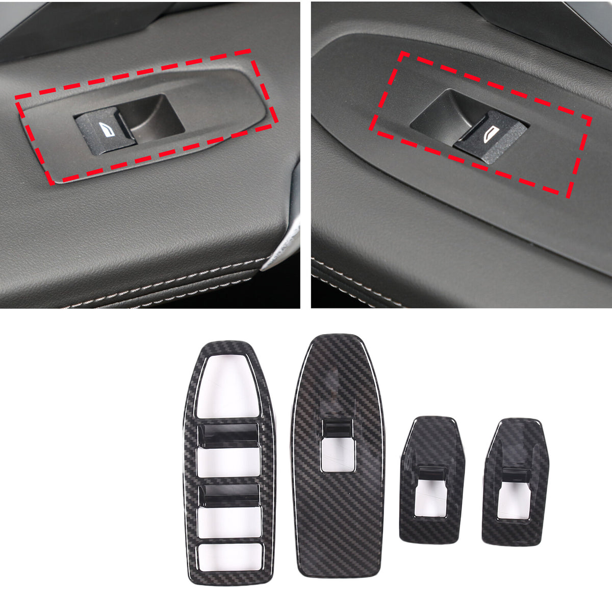ABS Carbon Fiber Center Console Gear Panel Cover Trim Set for BMW X1 U11 2023+ 2