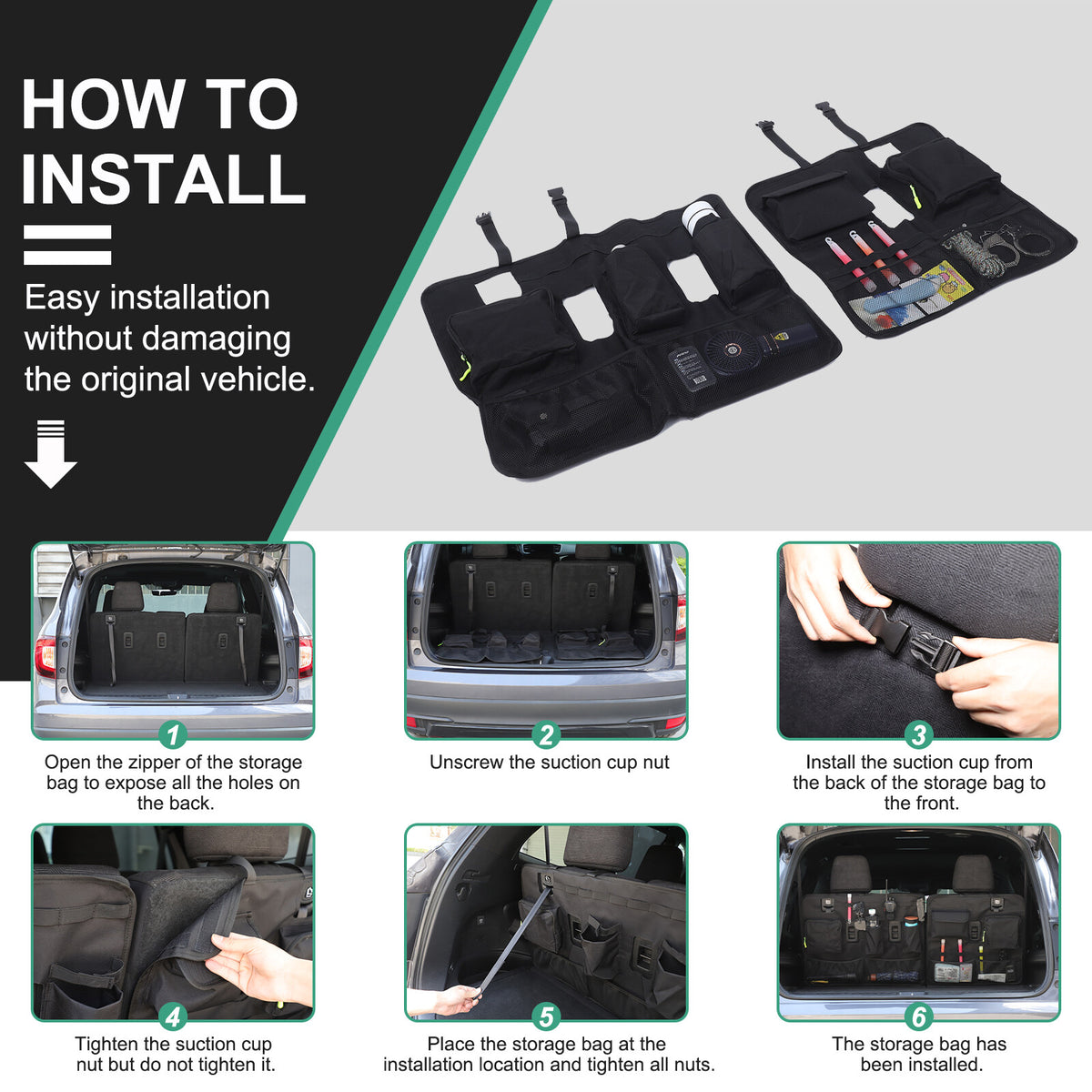 Rear Seat Backrest Hanging Bag Trim for Honda Pilot 2016-2022 8
