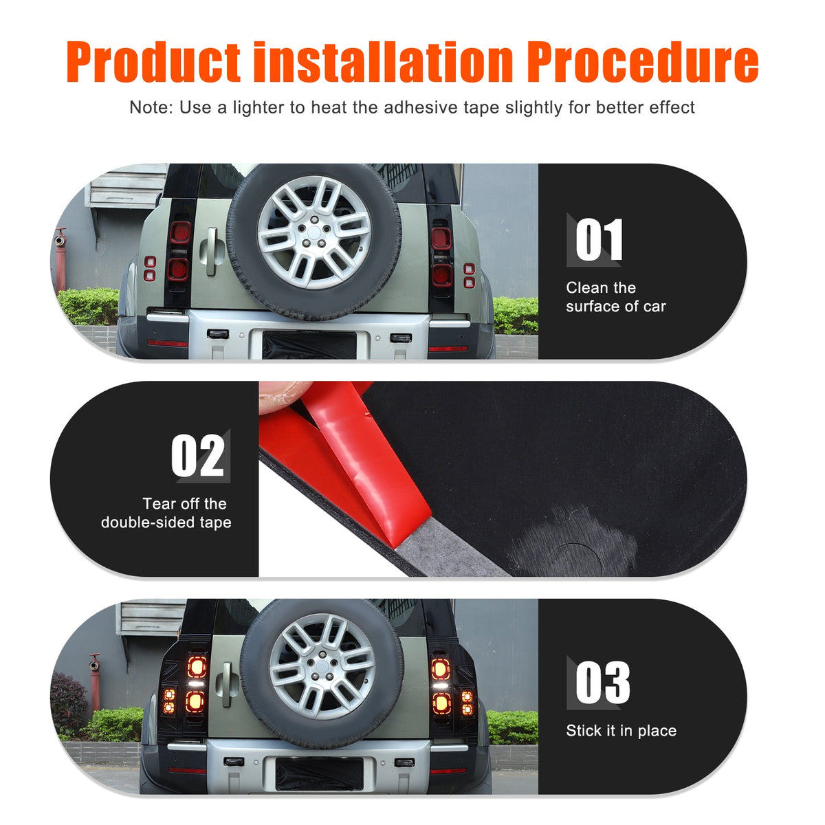 Mesh Piano Black ABS Taillight Protection Trim For LR Defender L663 2020-2025 US 5