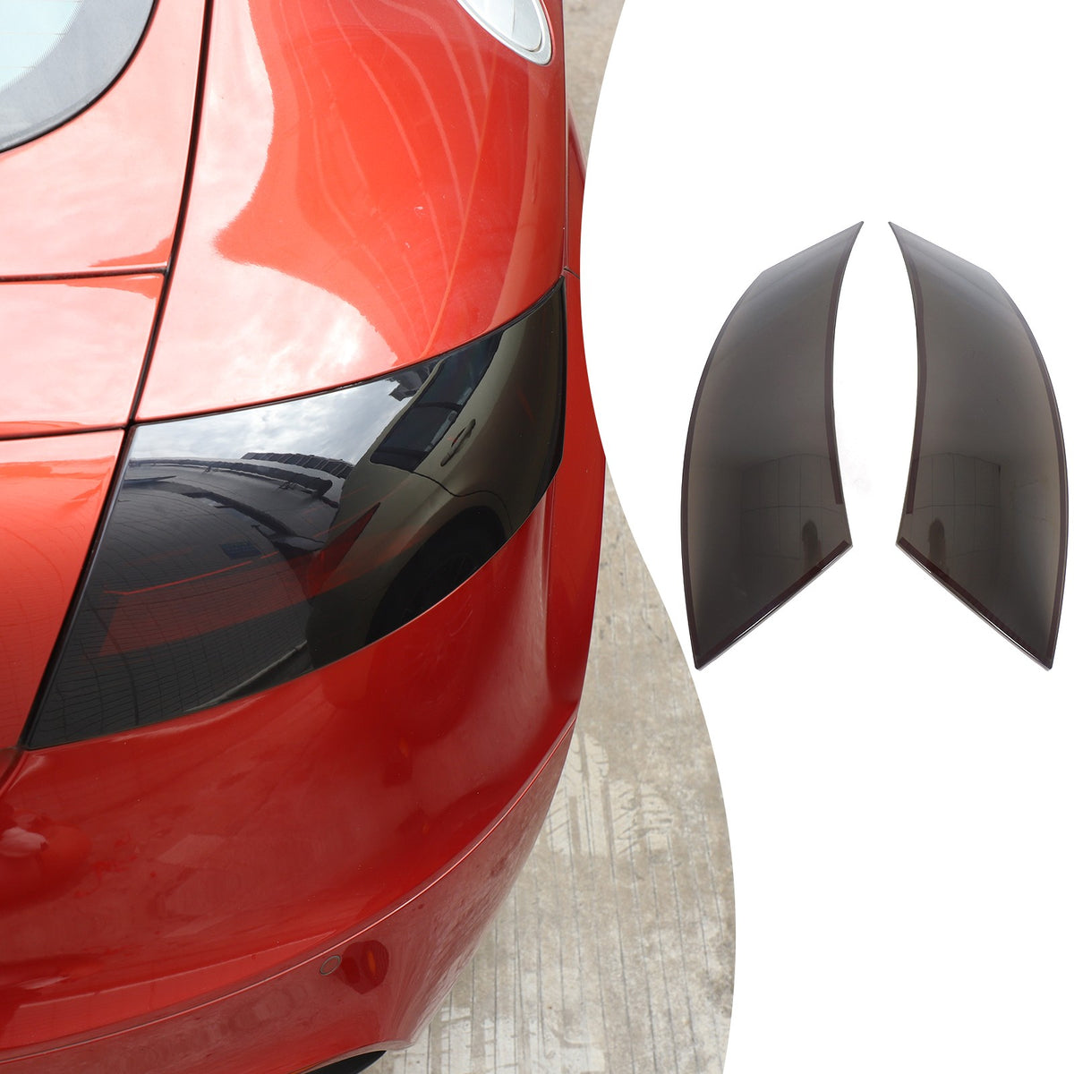 ABS Transparent Gray Rear Tail Light Smoked Cover Trim For Audi TT 2008-14 3