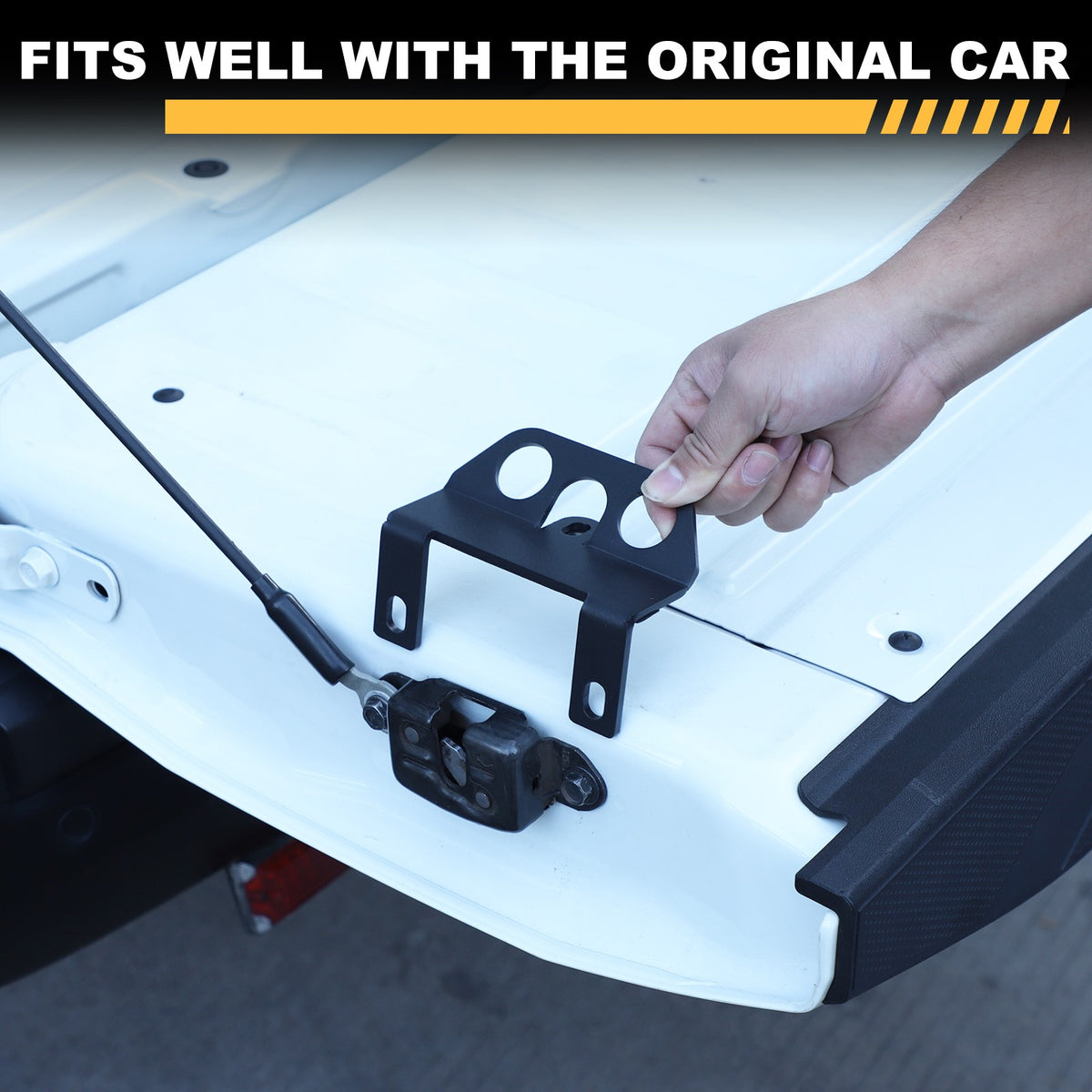 Black Carbon Steel Tailgate Anchor Trim For Nissan Frontier D41 2022+ 6