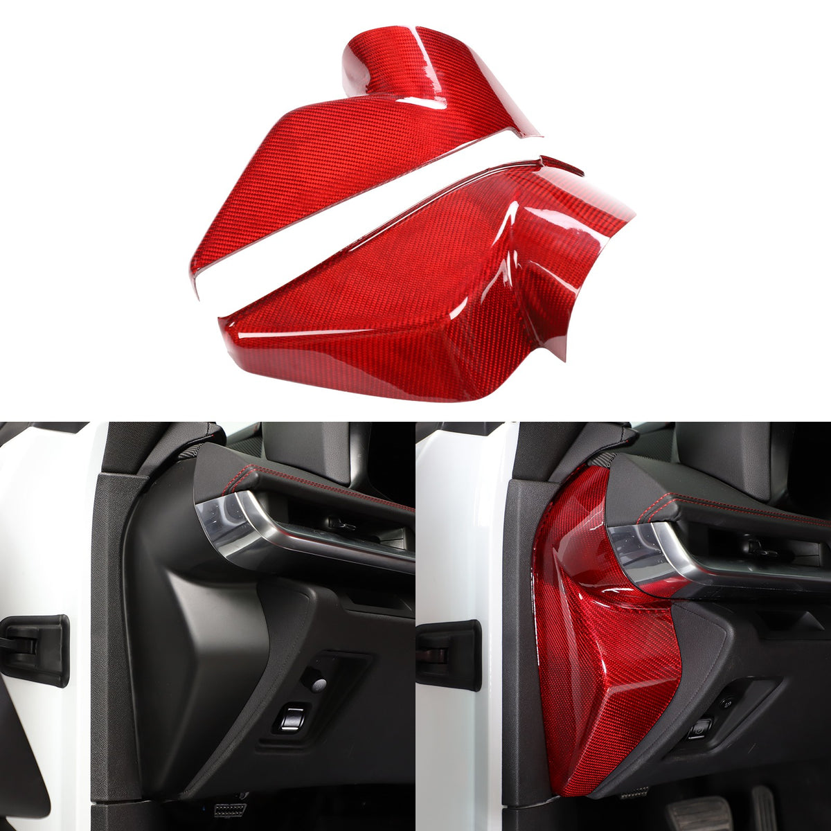 Red Real Carbon Fiber Full Interior Set Decor Trim Kit for Corvette C8 20-25 - Styles 66-68 17