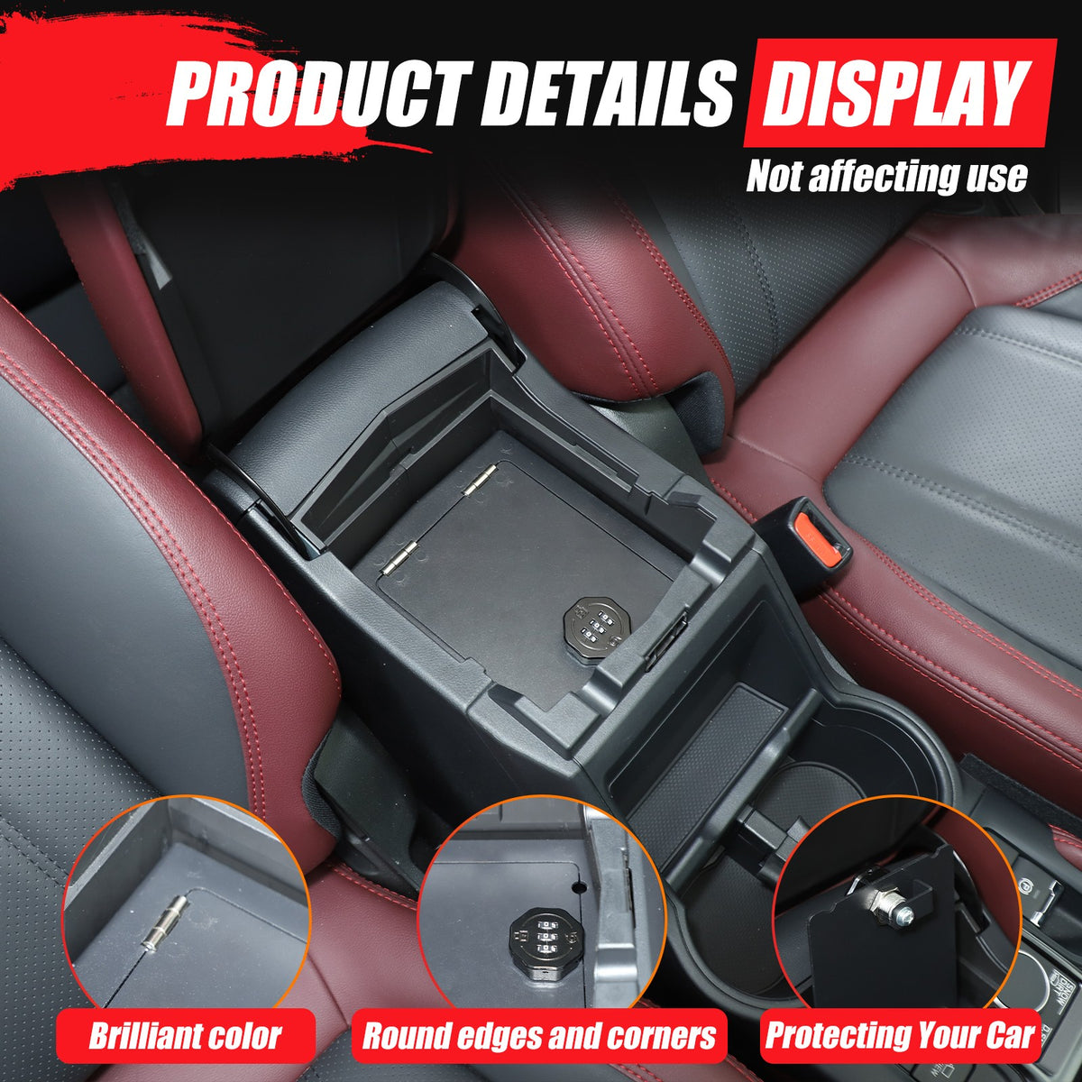Alloy Center Console Safe GUN Storage Lock Box Tray For Subaru Forester SK 19-24 1