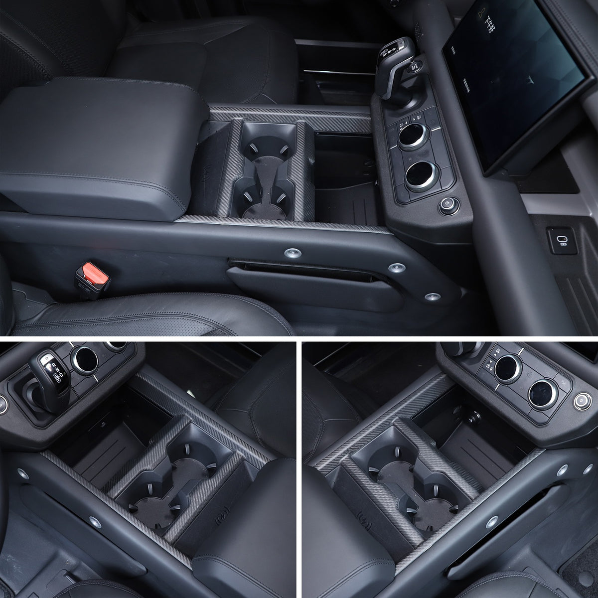 ABS Carbon Fiber Center Console Gear Frame Trim For LR Defender L663 2025+ US 4