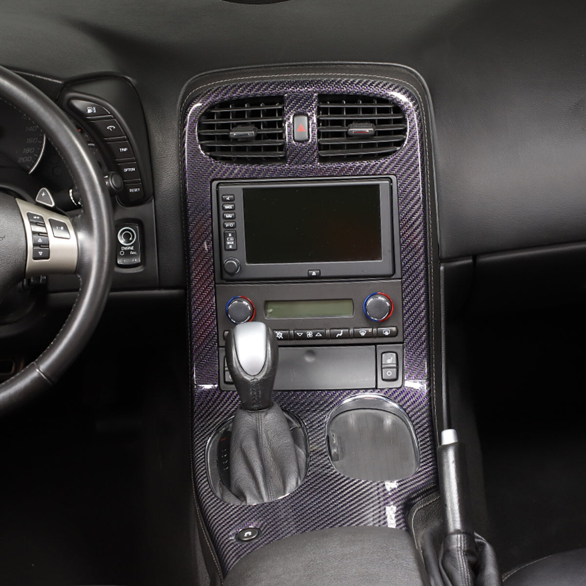 Real Carbon Fiber Interior Center Console Gear Trim For Corvette C6 2005-2013 1