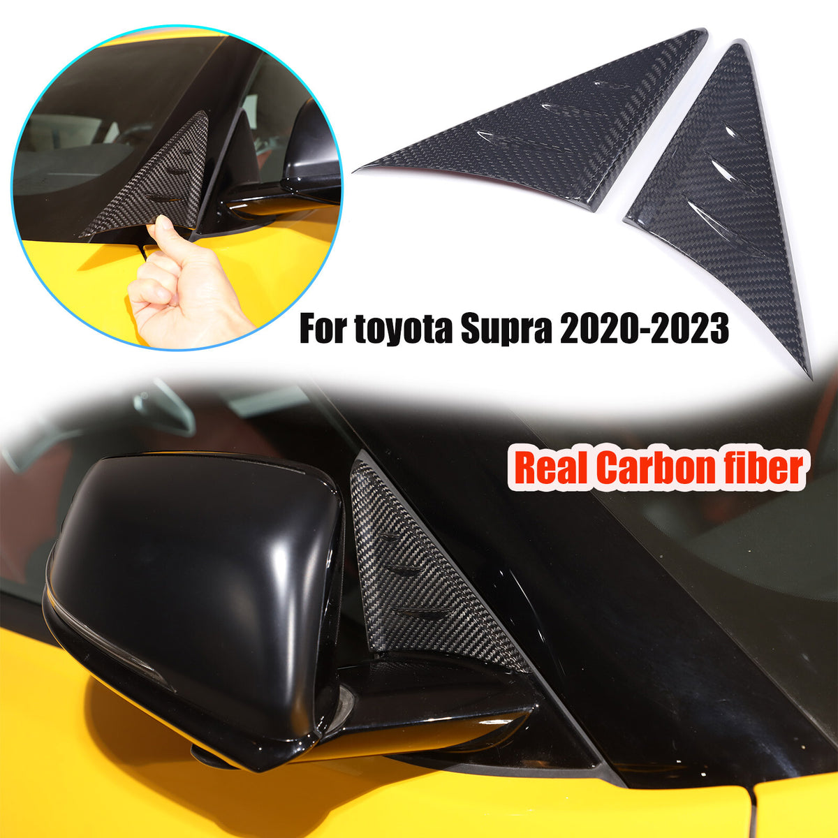 Real Carbon Fiber anti-wind buffeting deflector for Totota Supra MK5 A91 19-24 1