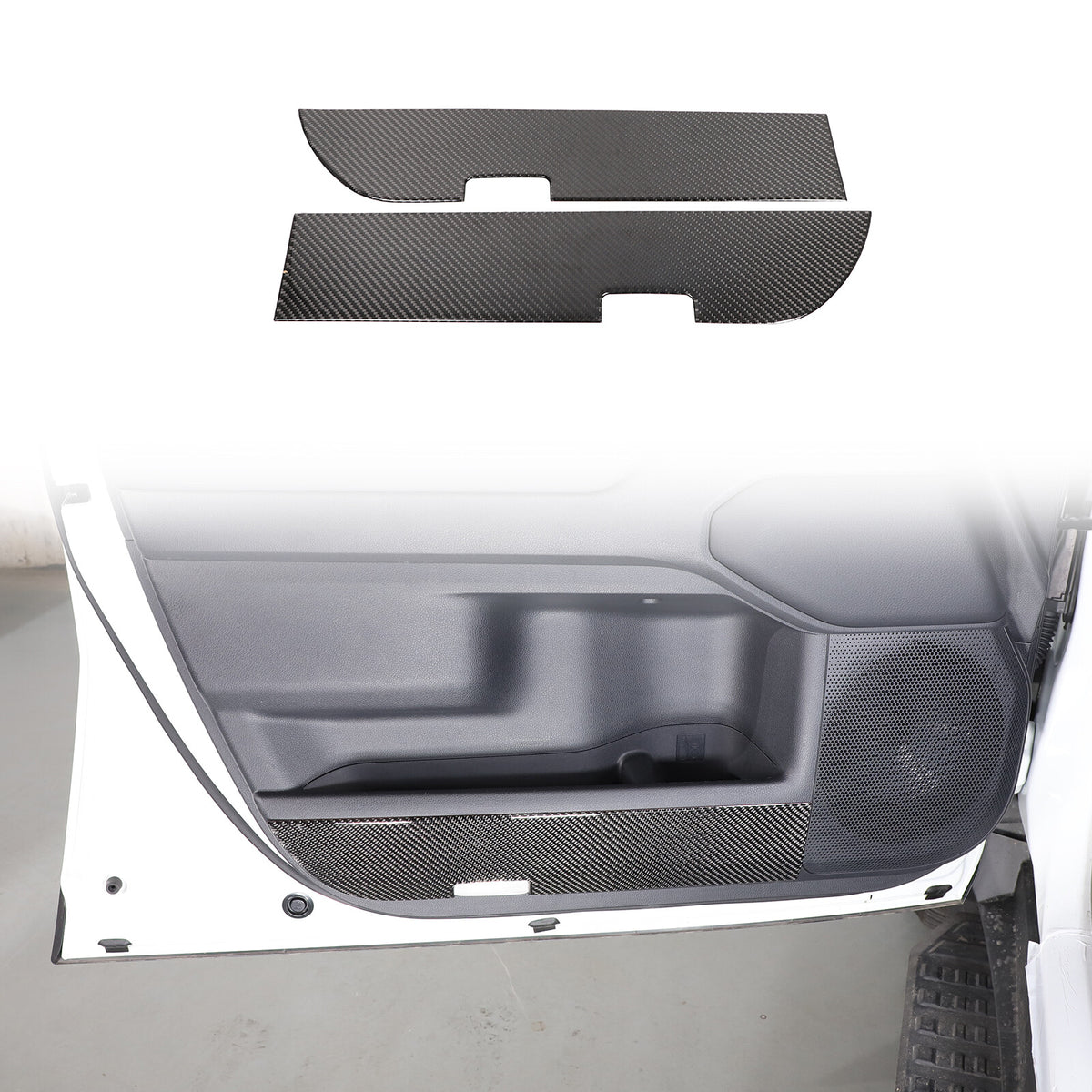 Carbon Front Door Panel Anti-Kick Trim Sticker For Toyota Land Cruiser LC250 24+ 16